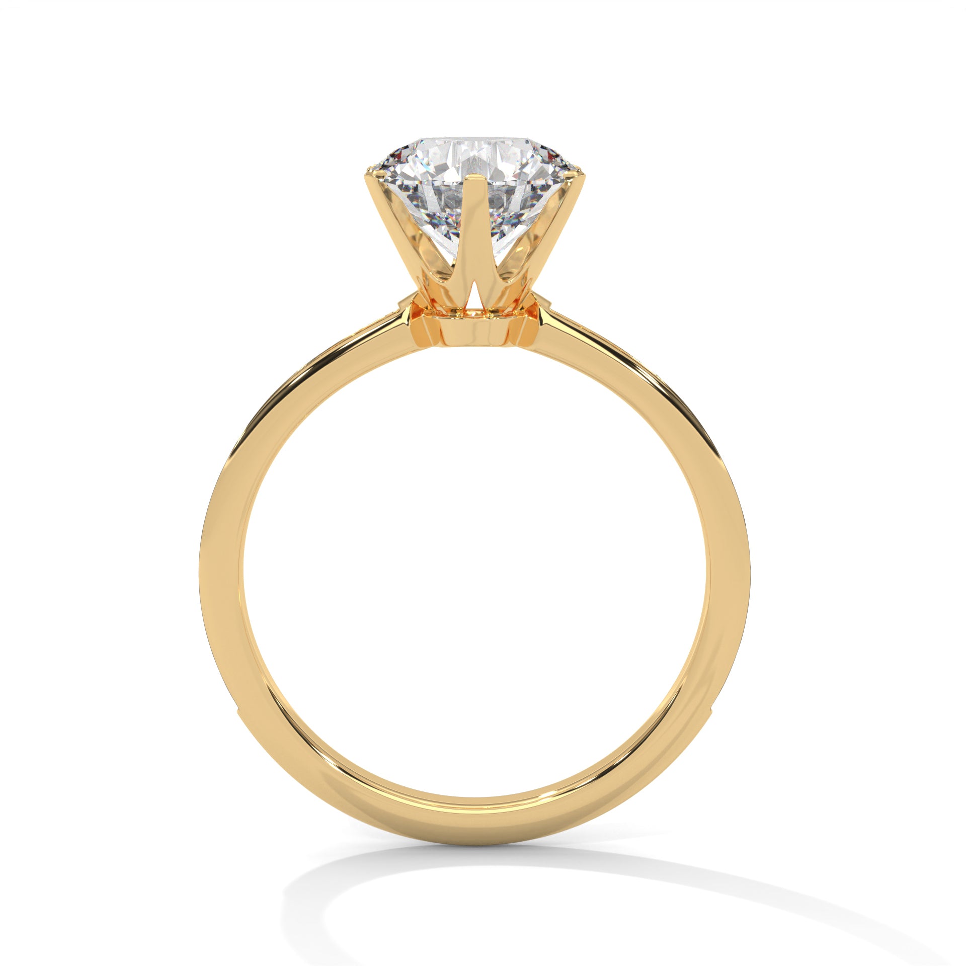 Round Cut Six-Prong Solitaire Pavé Engagement & Anniversary Ring