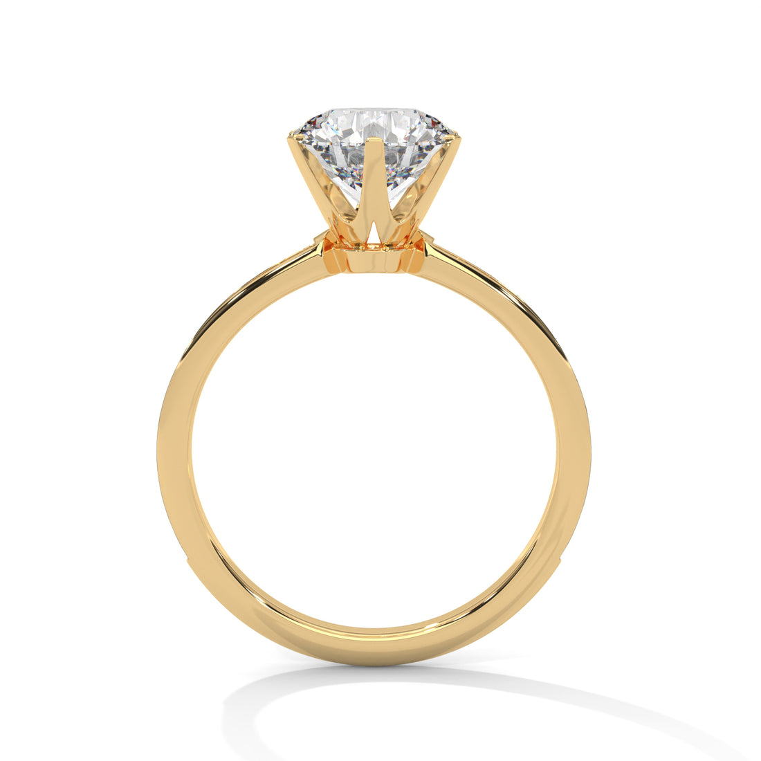 Round Cut Six-Prong Solitaire Pavé Engagement & Anniversary Ring