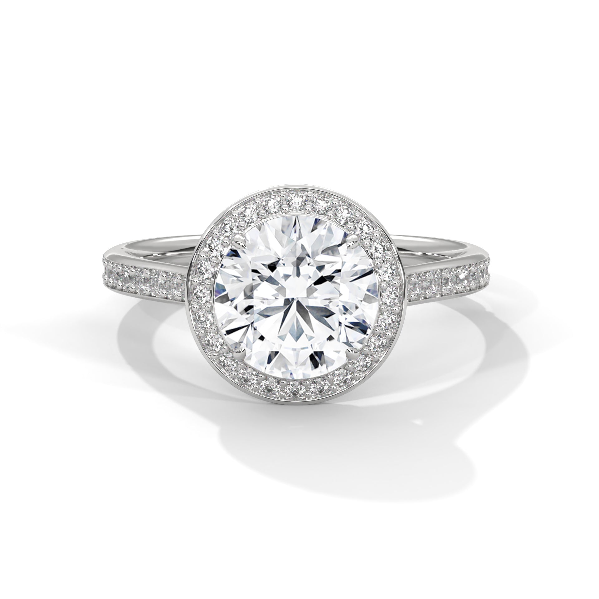 Round Cut Halo Pavé Engagement & Anniversary Ring