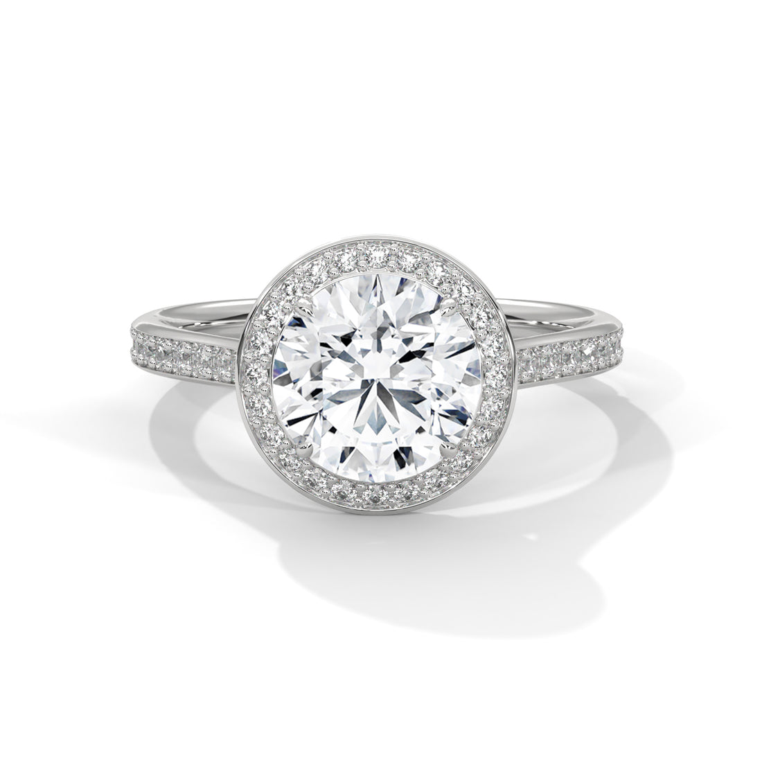Round Cut Halo Pavé Engagement & Anniversary Ring