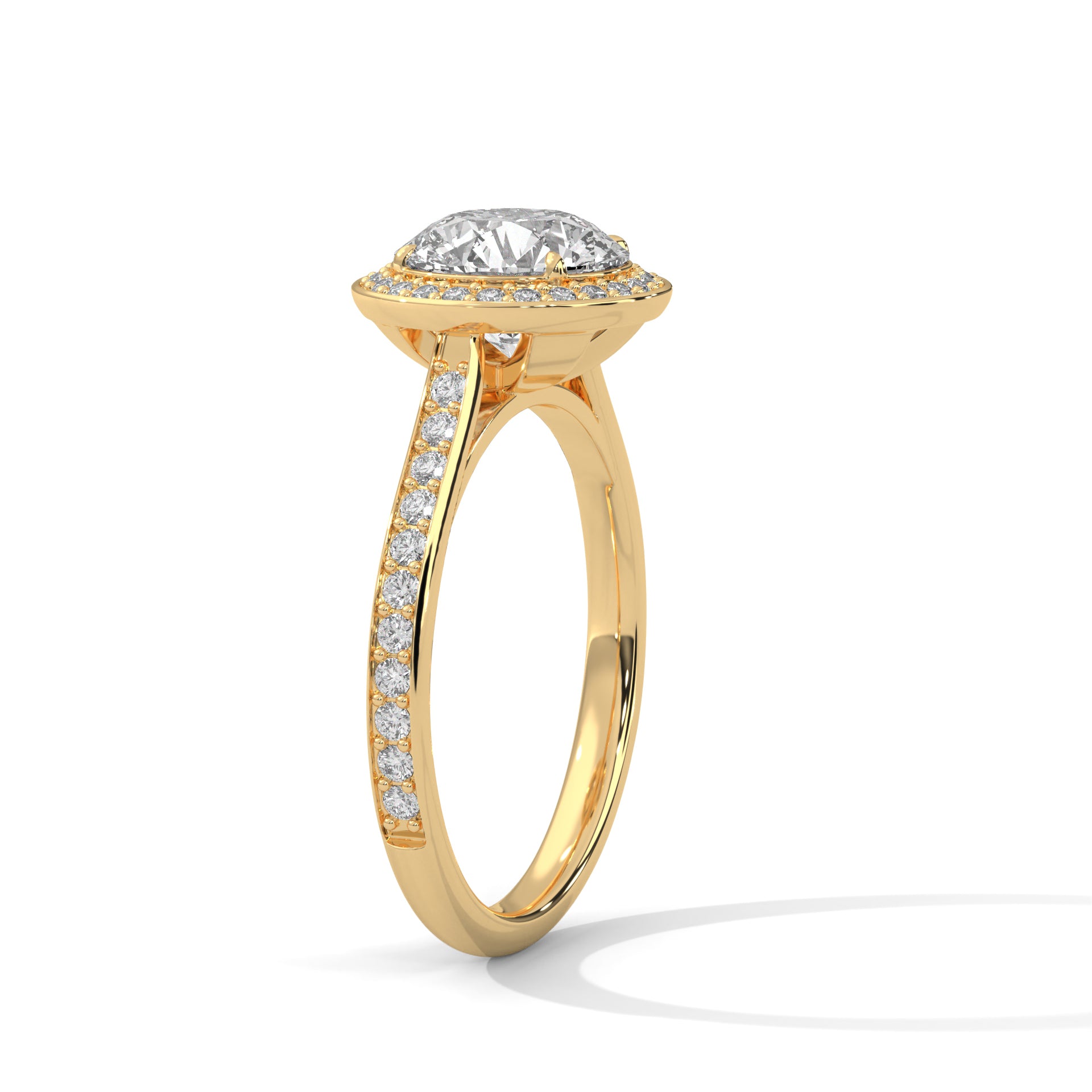 Round Cut Halo Pavé Engagement & Anniversary Ring