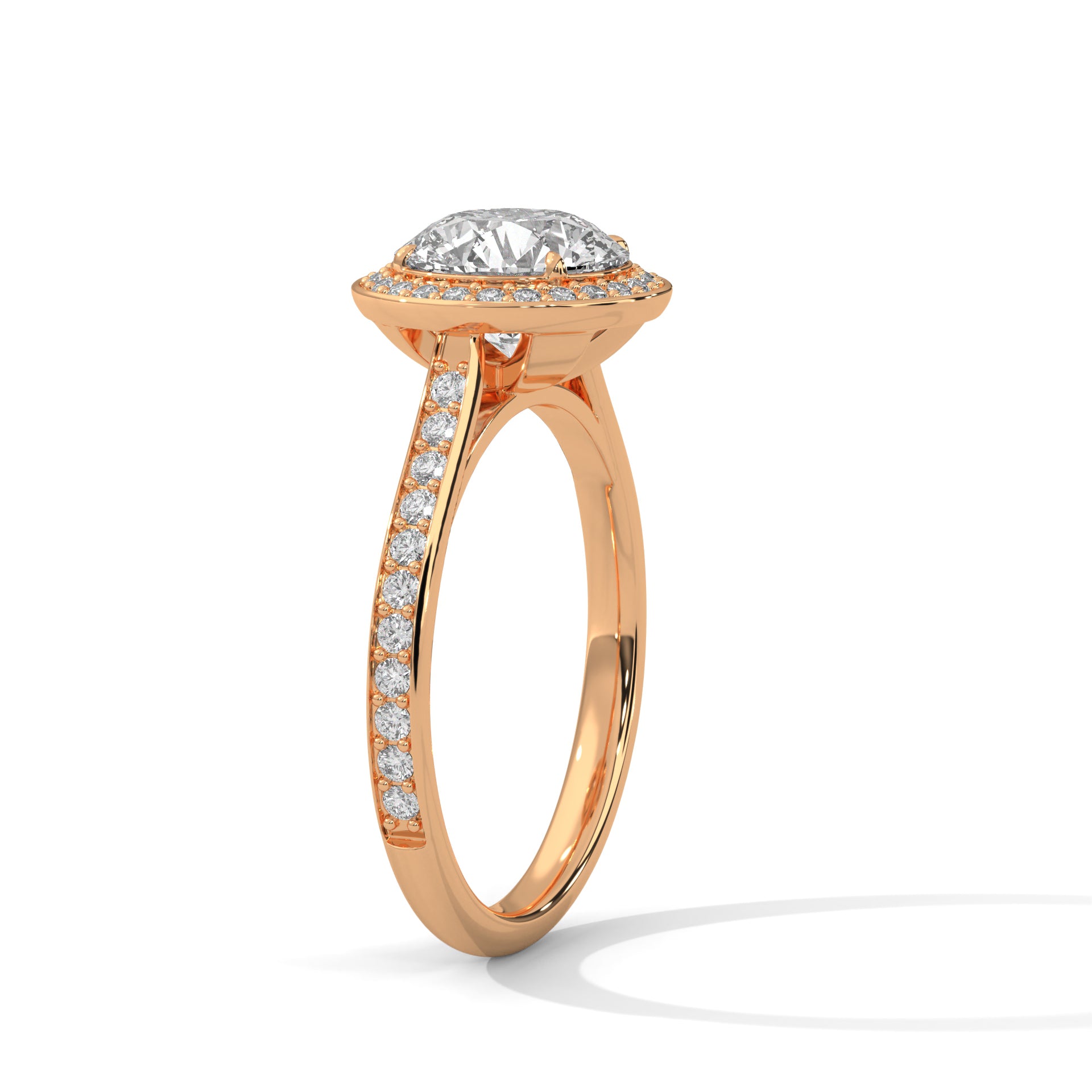 Round Cut Halo Pavé Engagement & Anniversary Ring