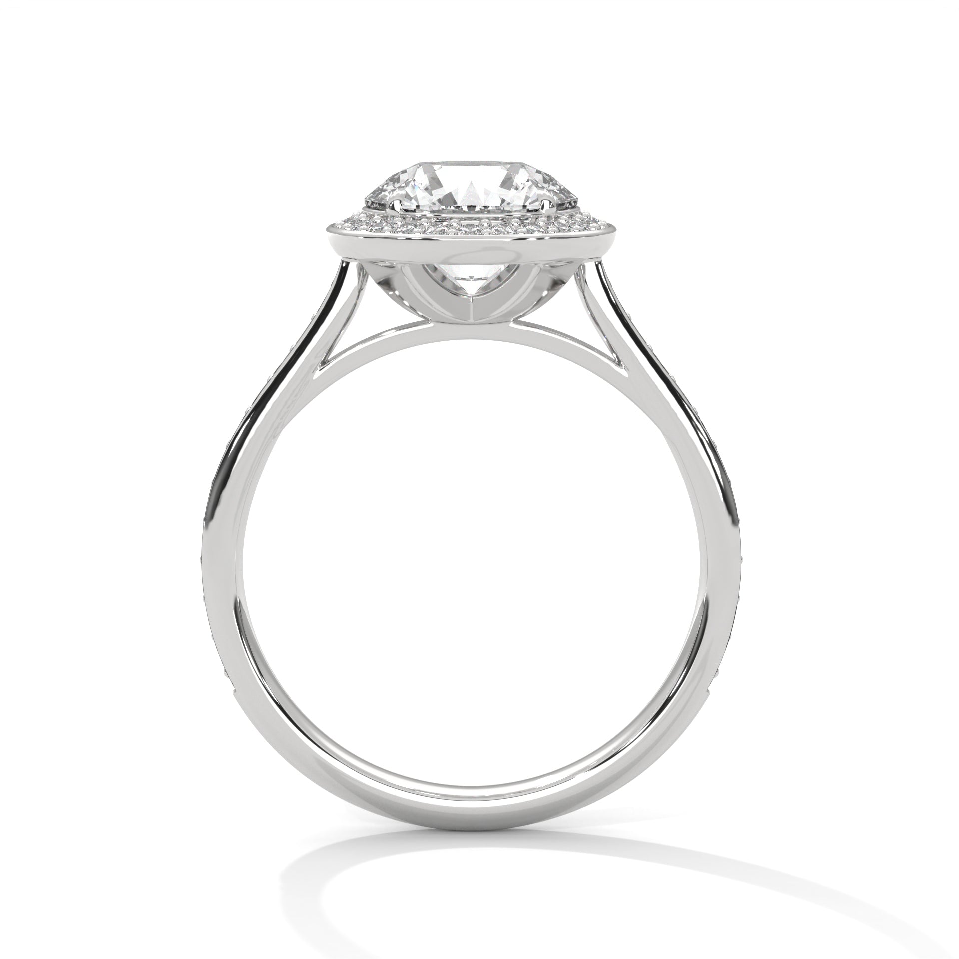 Round Cut Halo Pavé Engagement & Anniversary Ring