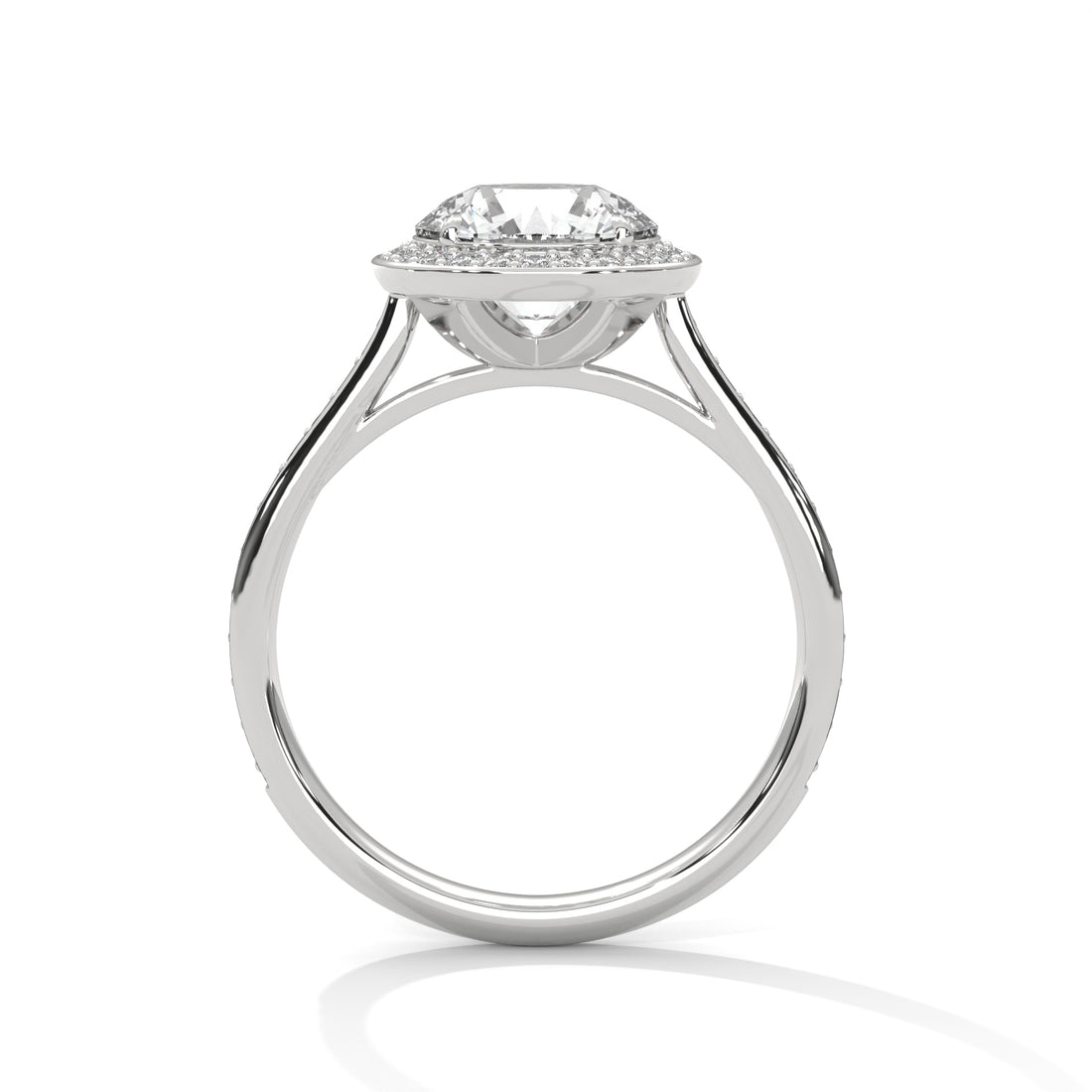 Round Cut Halo Pavé Engagement & Anniversary Ring