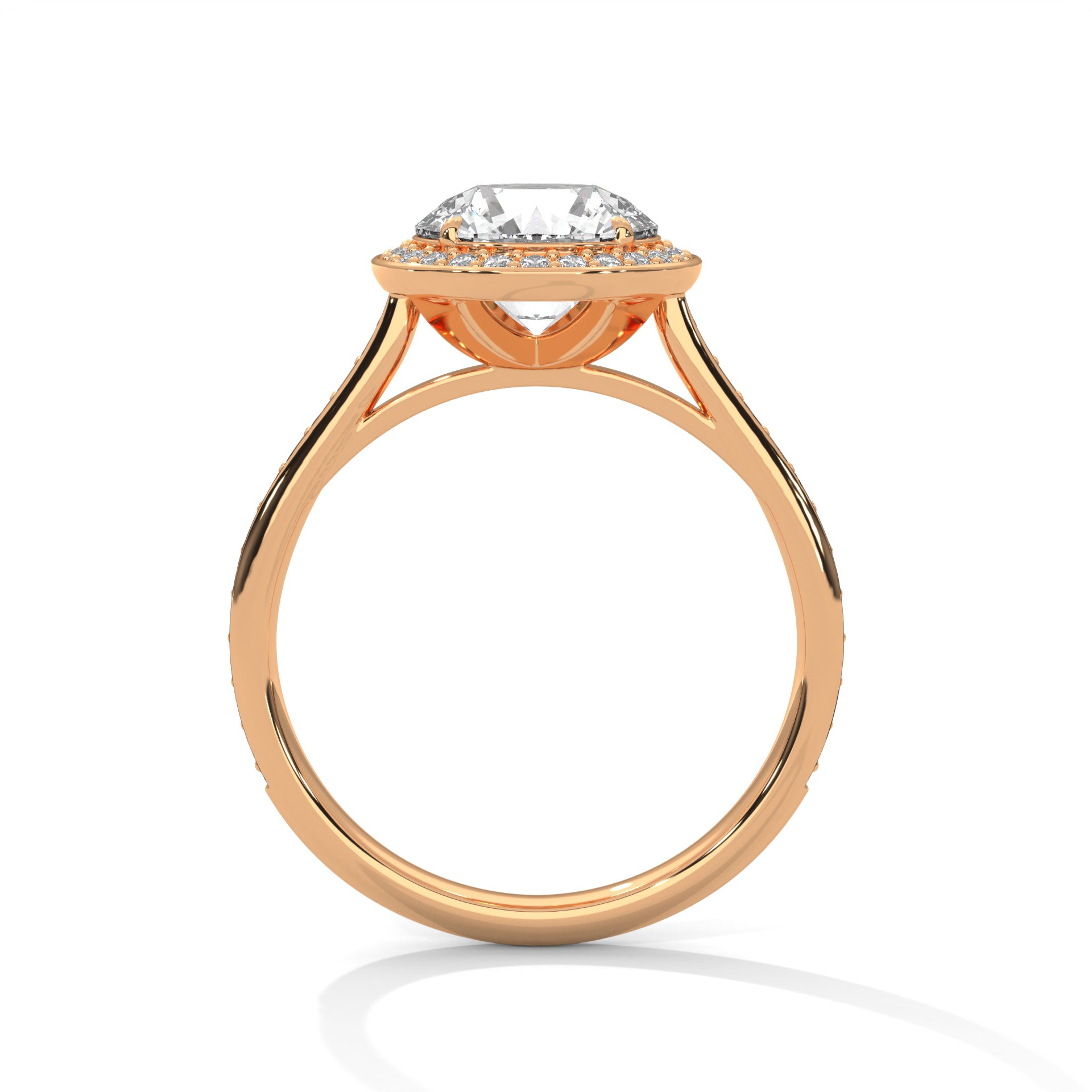 Round Cut Halo Pavé Engagement & Anniversary Ring