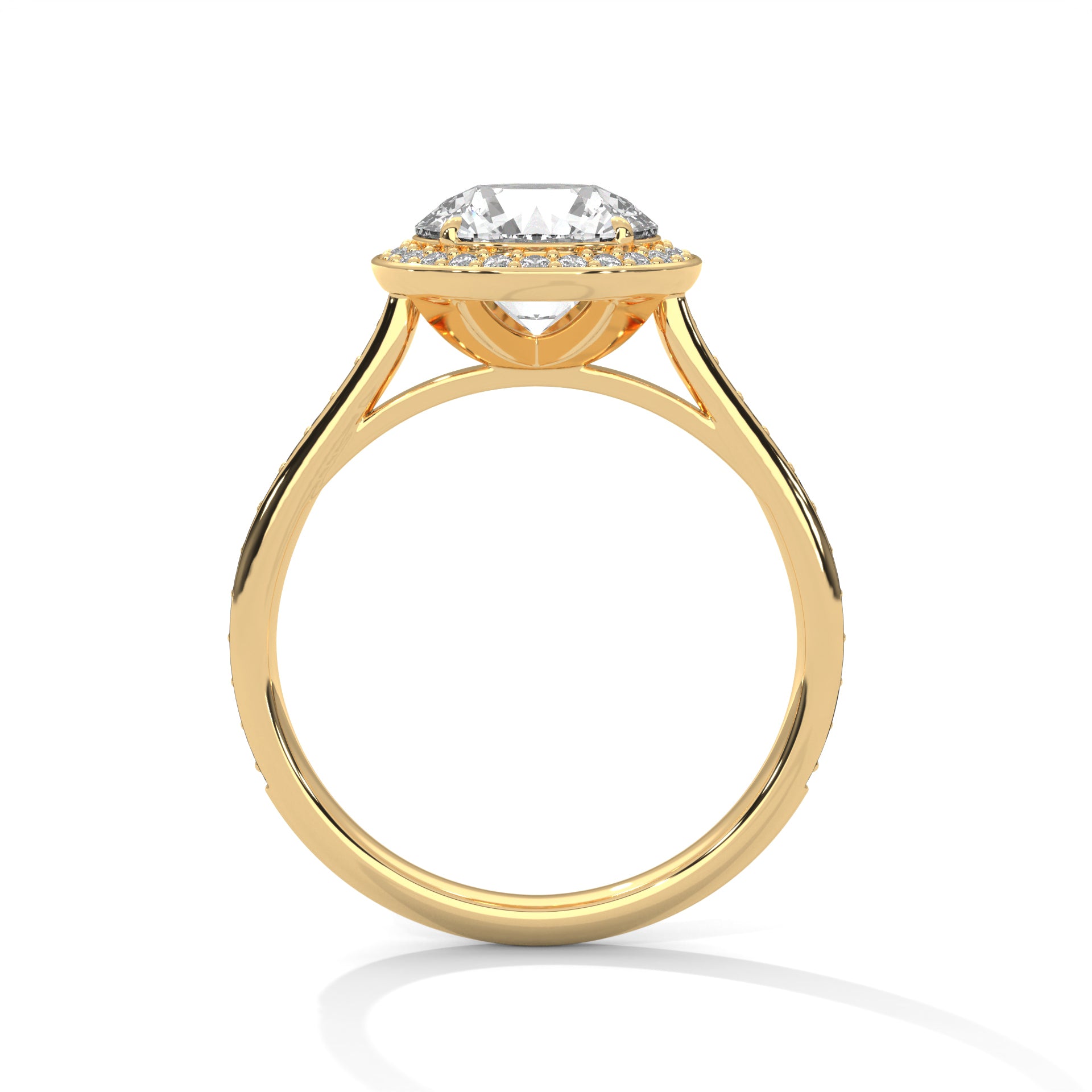 Round Cut Halo Pavé Engagement & Anniversary Ring