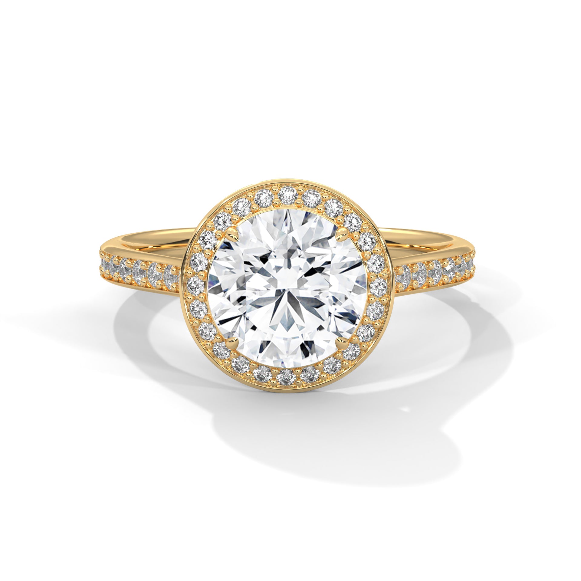 Round Cut Halo Pavé Engagement & Anniversary Ring