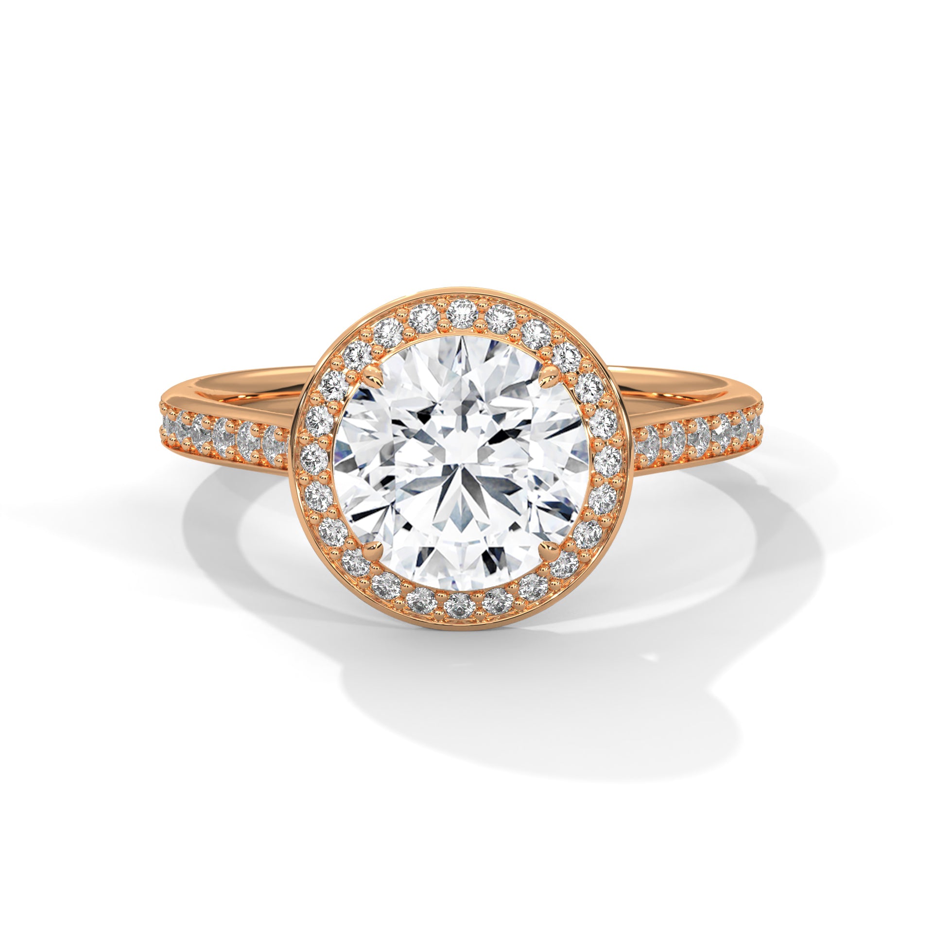 Round Cut Halo Pavé Engagement & Anniversary Ring