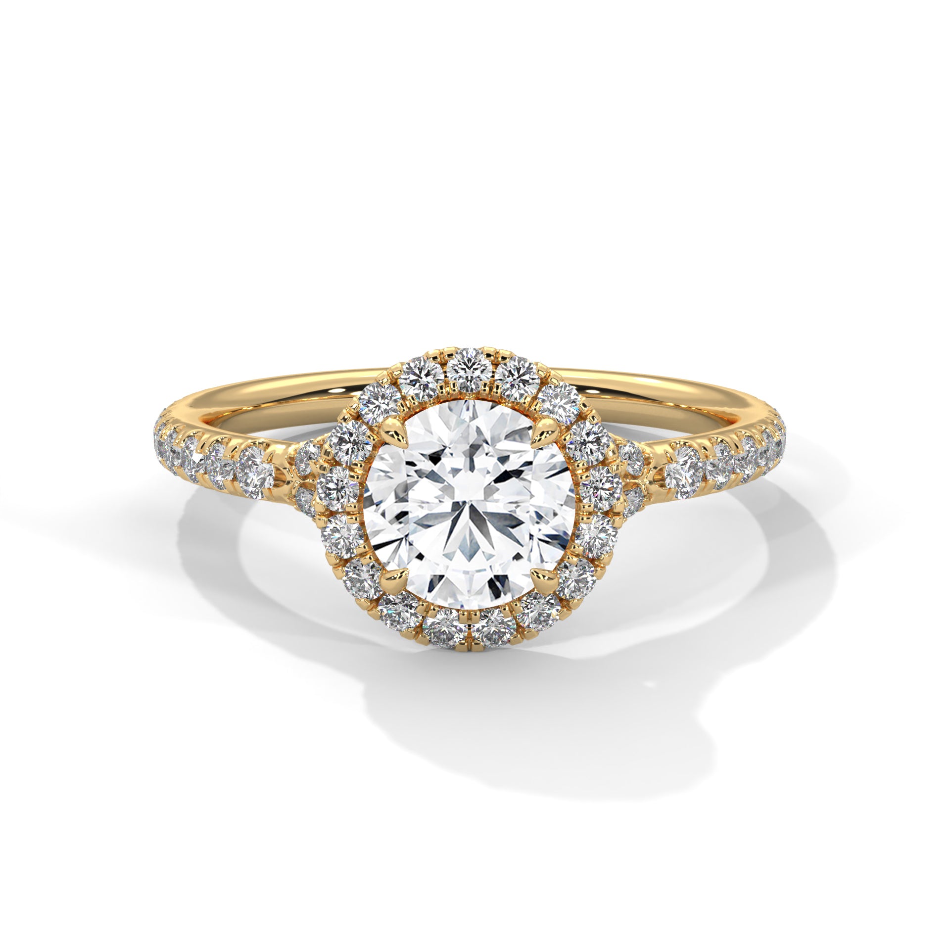 Round Cut Halo Pavé Engagement & Anniversary Ring
