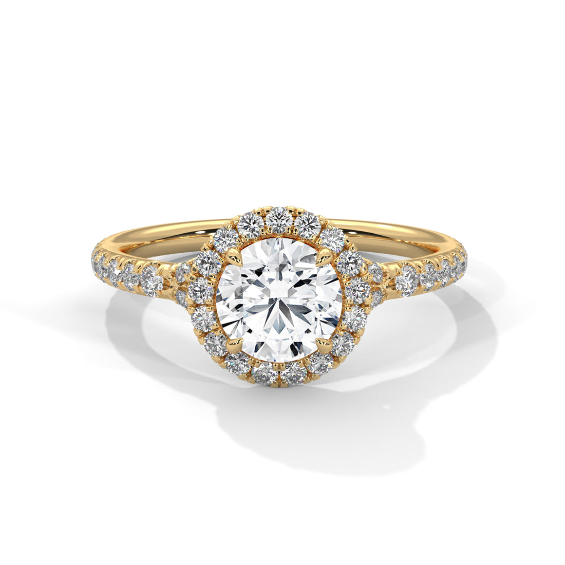 Round Cut Halo Pavé Engagement & Anniversary Ring
