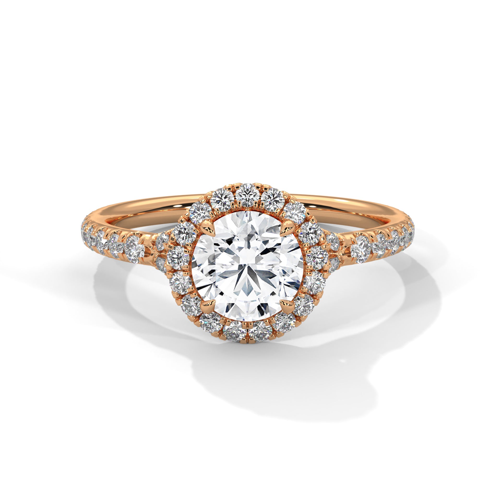 Round Cut Halo Pavé Engagement & Anniversary Ring