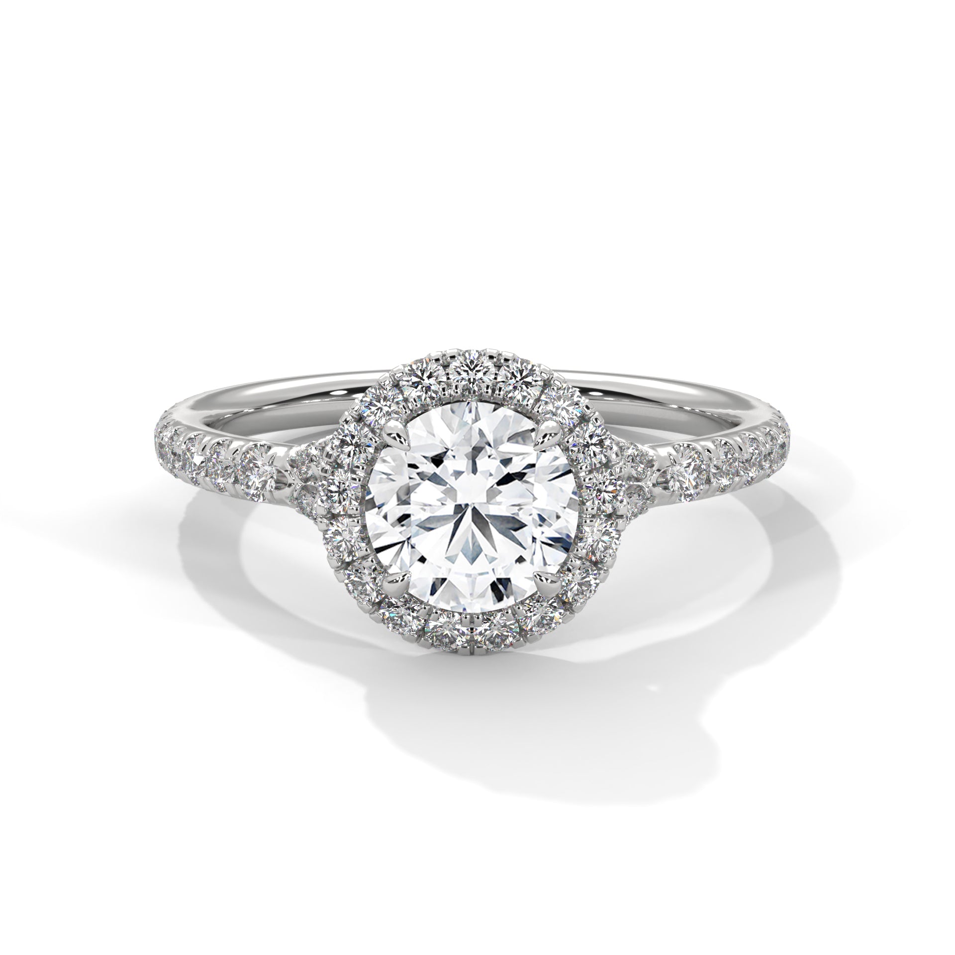 Round Cut Halo Pavé Engagement & Anniversary Ring
