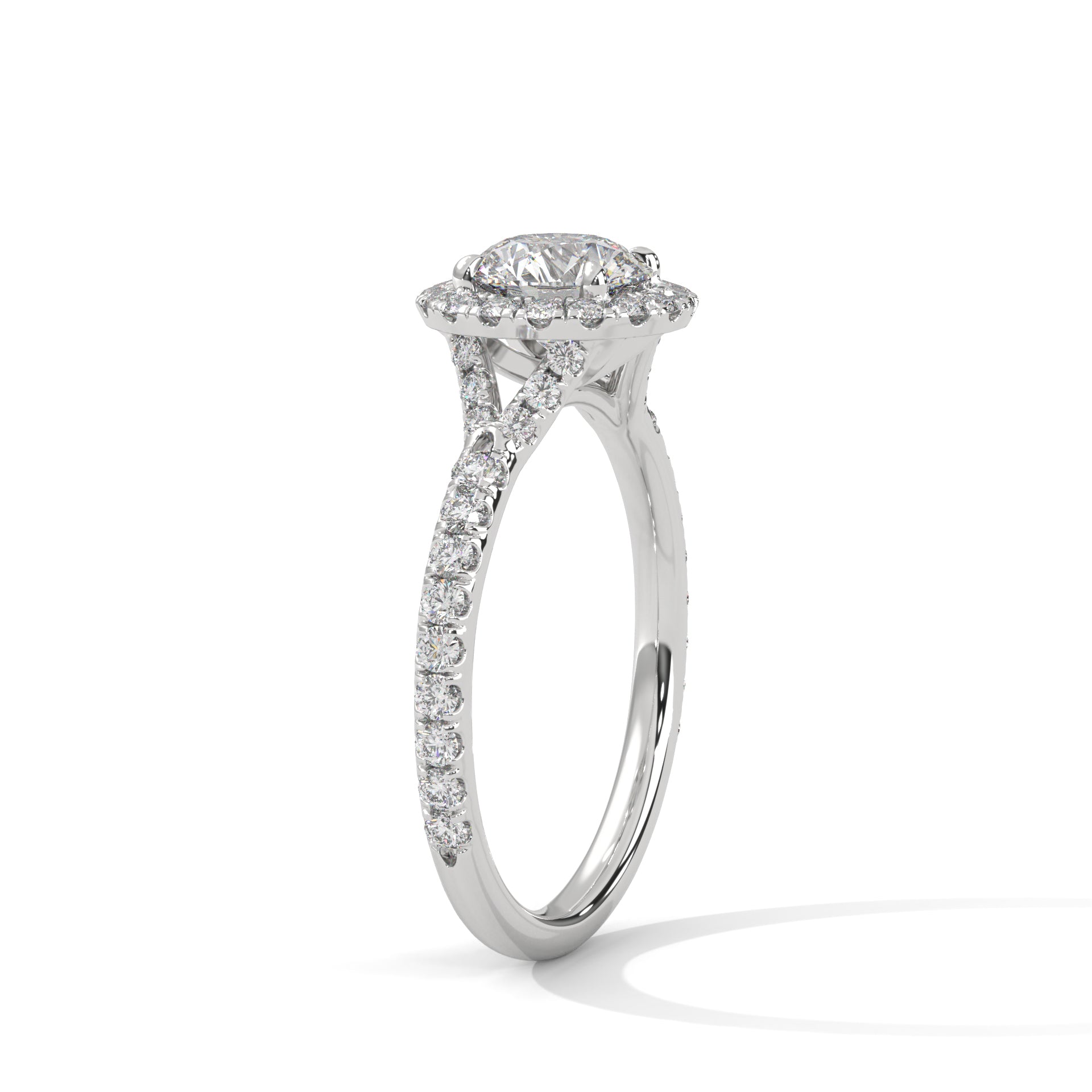 Round Cut Halo Pavé Engagement & Anniversary Ring