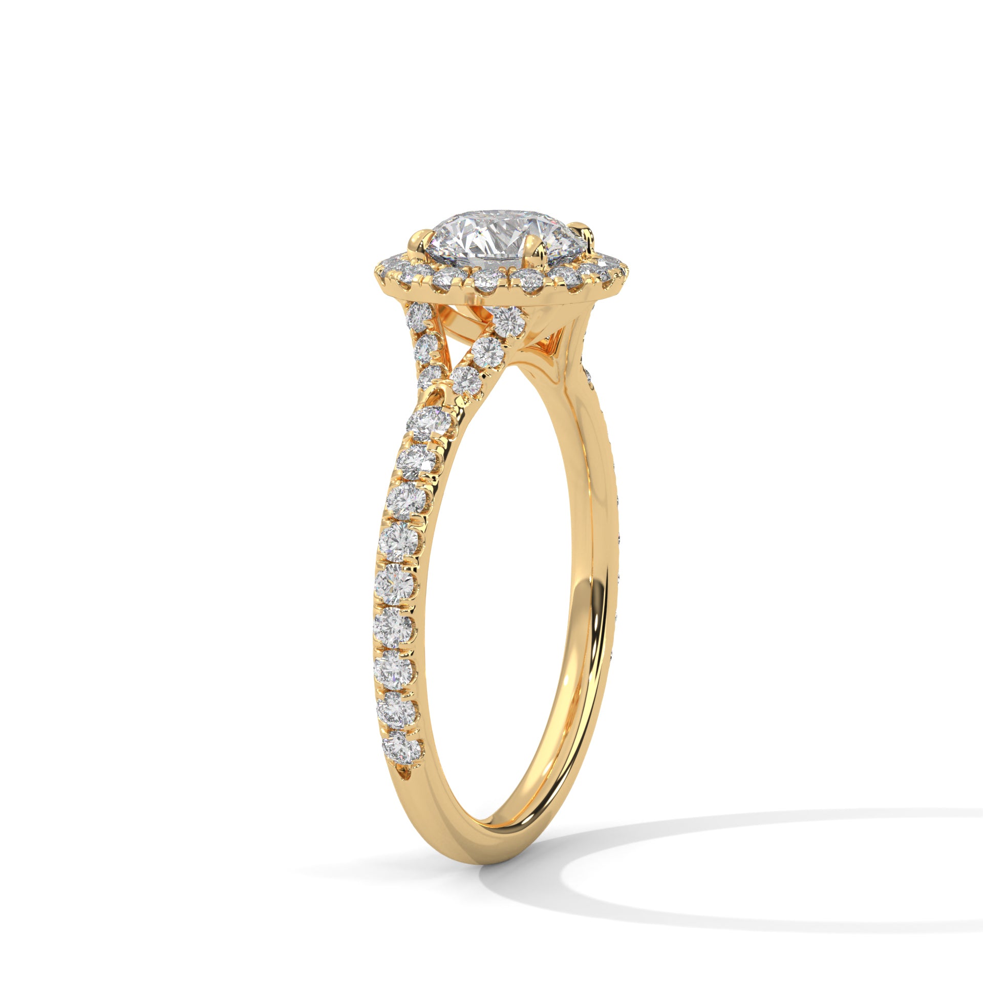 Round Cut Halo Pavé Engagement & Anniversary Ring