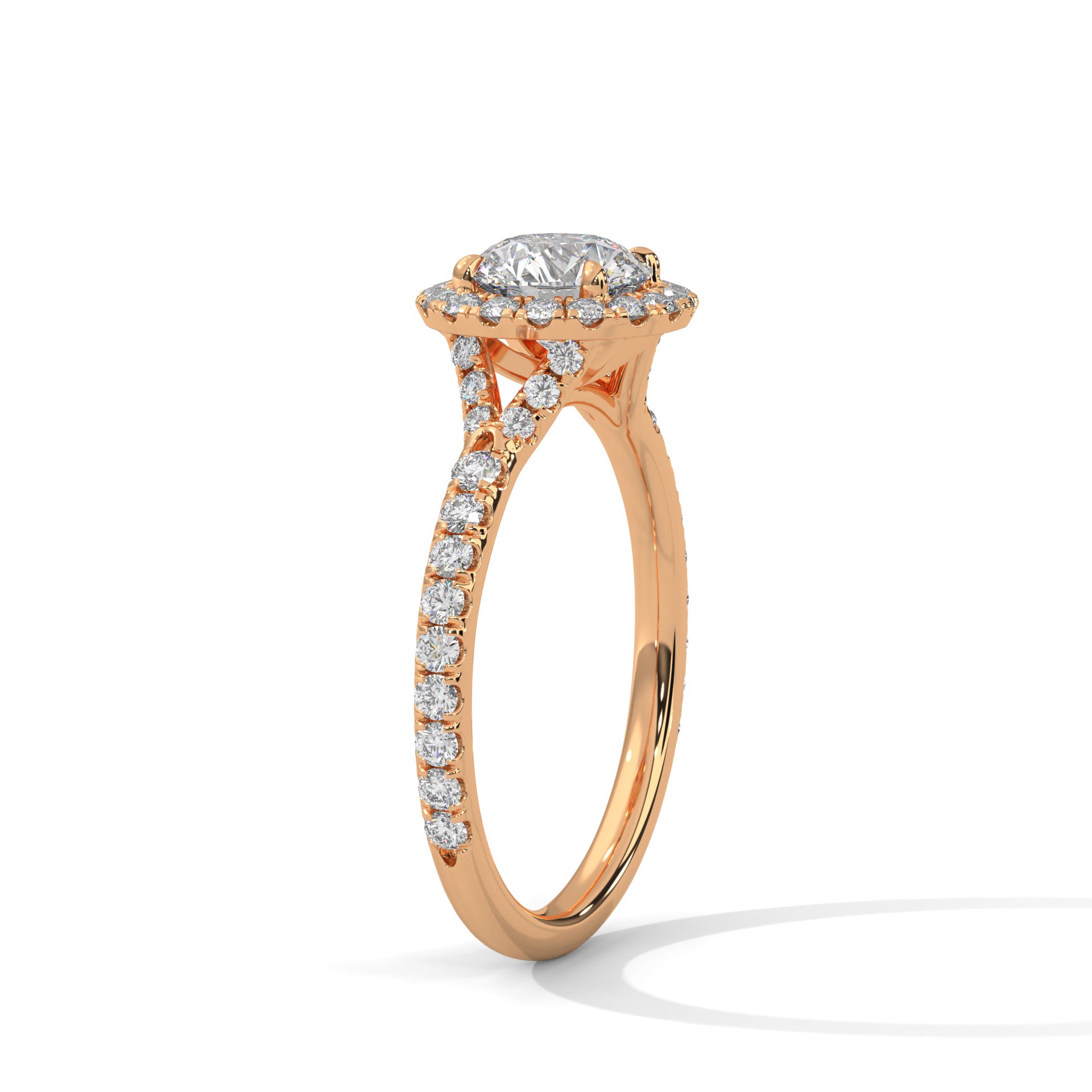 Round Cut Halo Pavé Engagement & Anniversary Ring