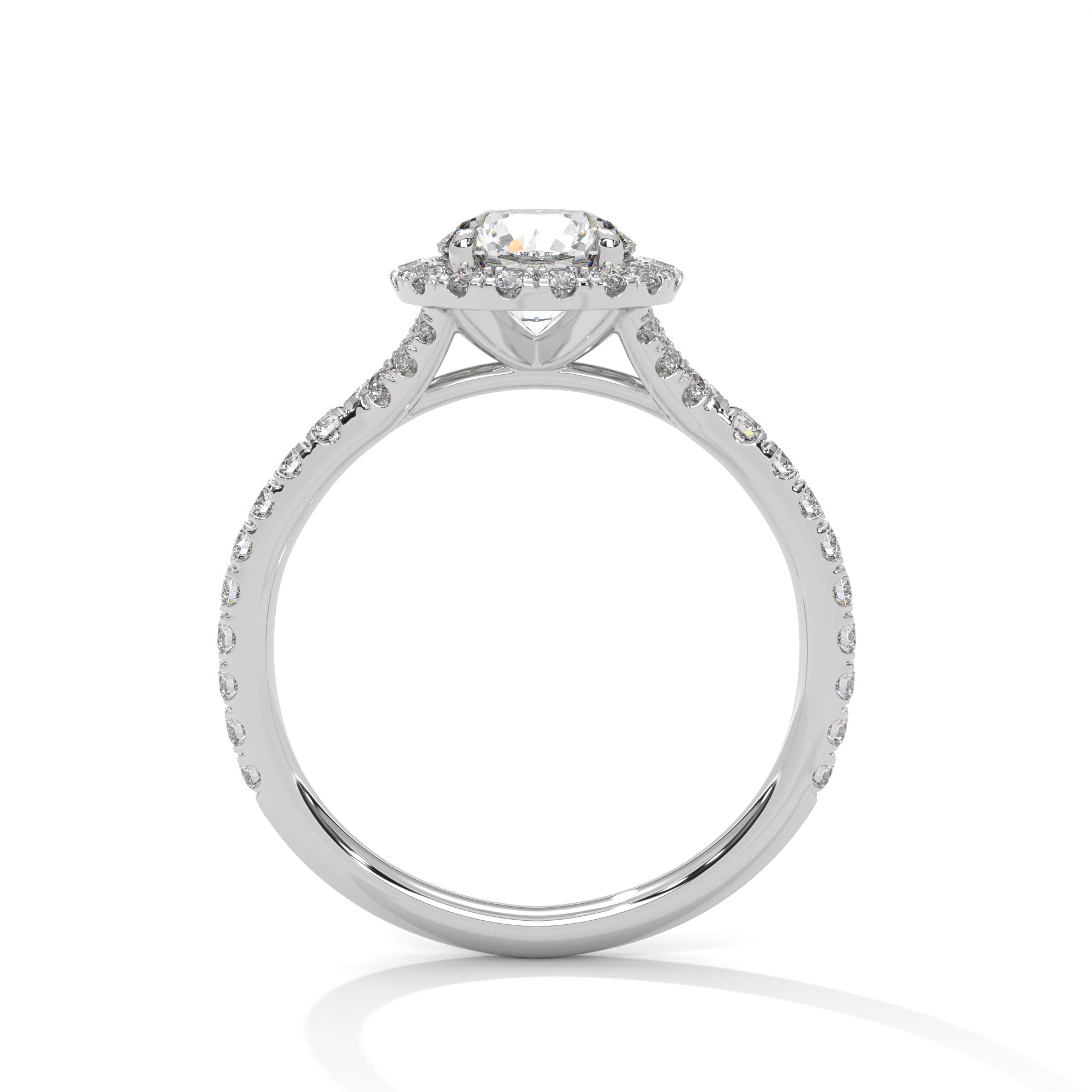 Round Cut Halo Pavé Engagement & Anniversary Ring