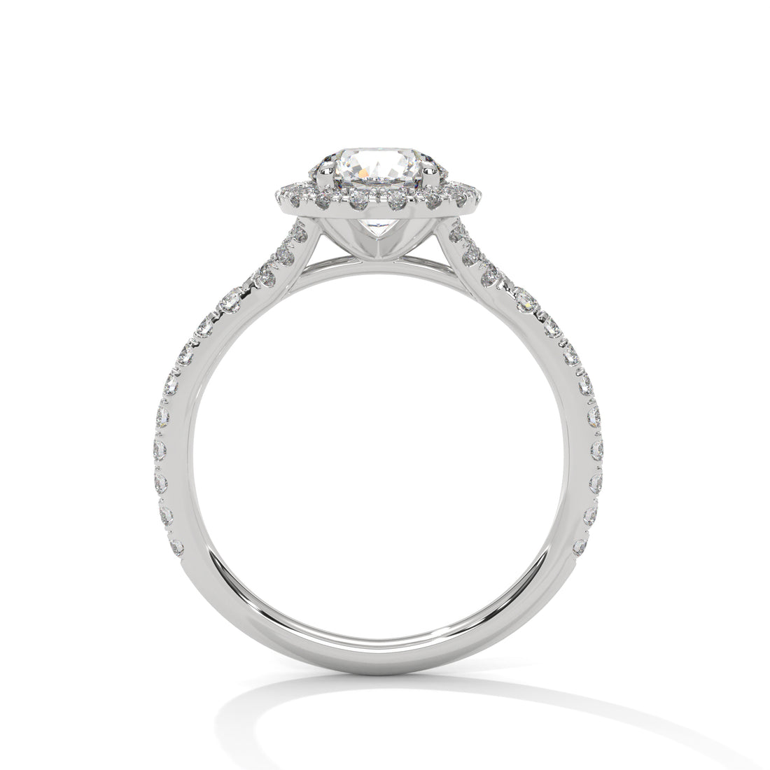 Round Cut Halo Pavé Engagement & Anniversary Ring