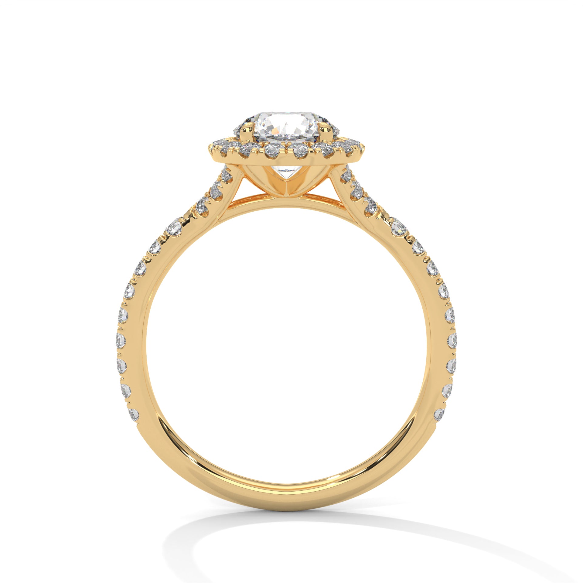 Round Cut Halo Pavé Engagement & Anniversary Ring