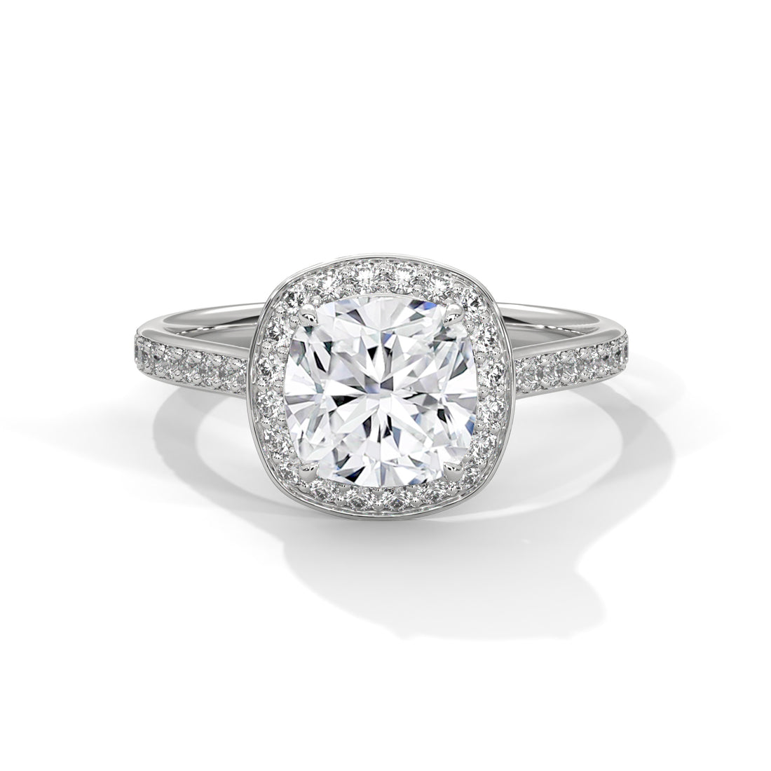 Cushion Cut Halo Pave Engagement & Anniversary Ring