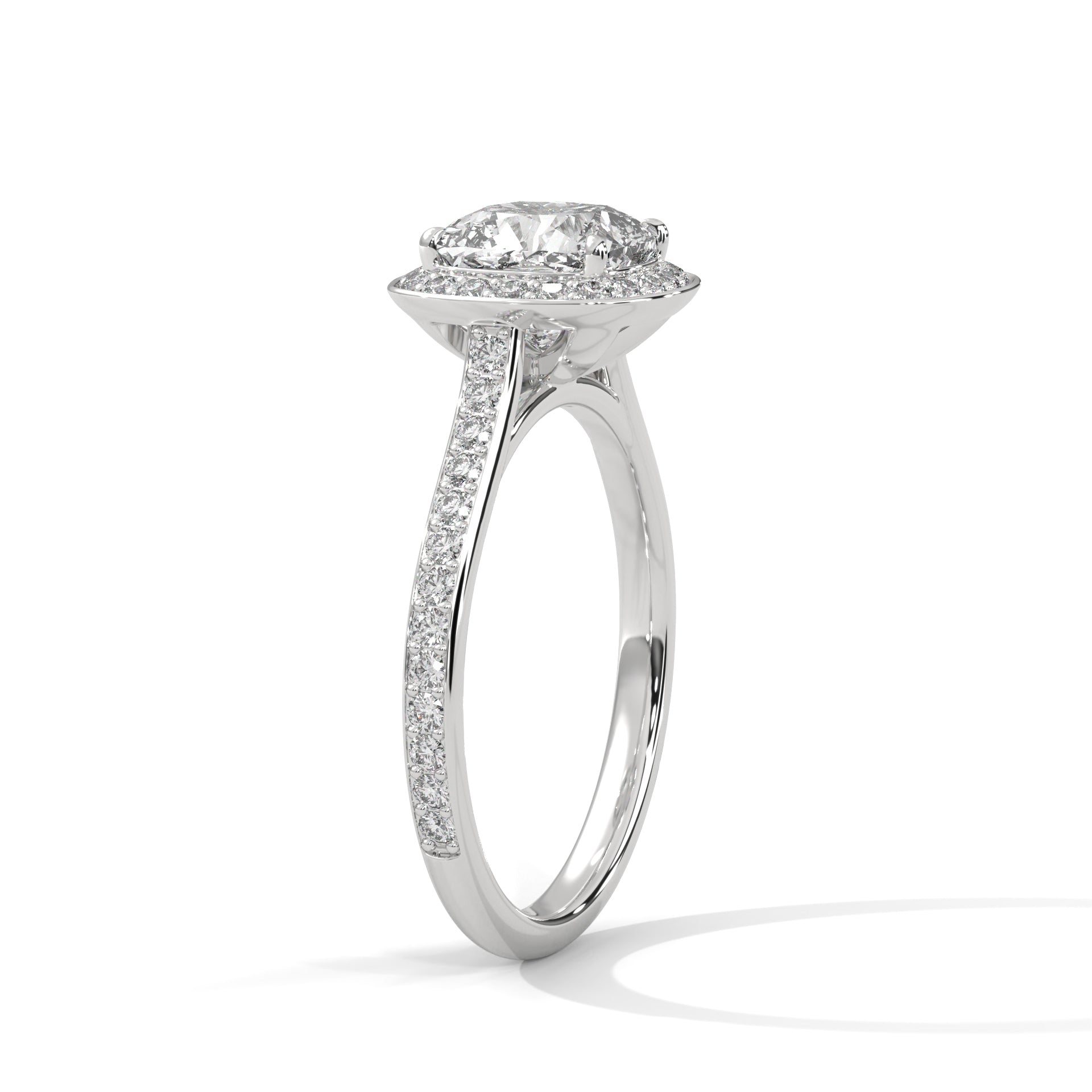 Cushion Cut Halo Pave Engagement & Anniversary Ring