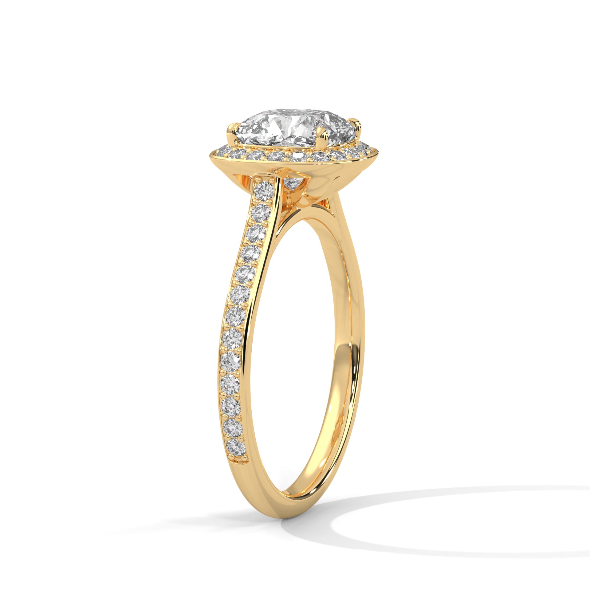 Cushion Cut Halo Pave Engagement & Anniversary Ring