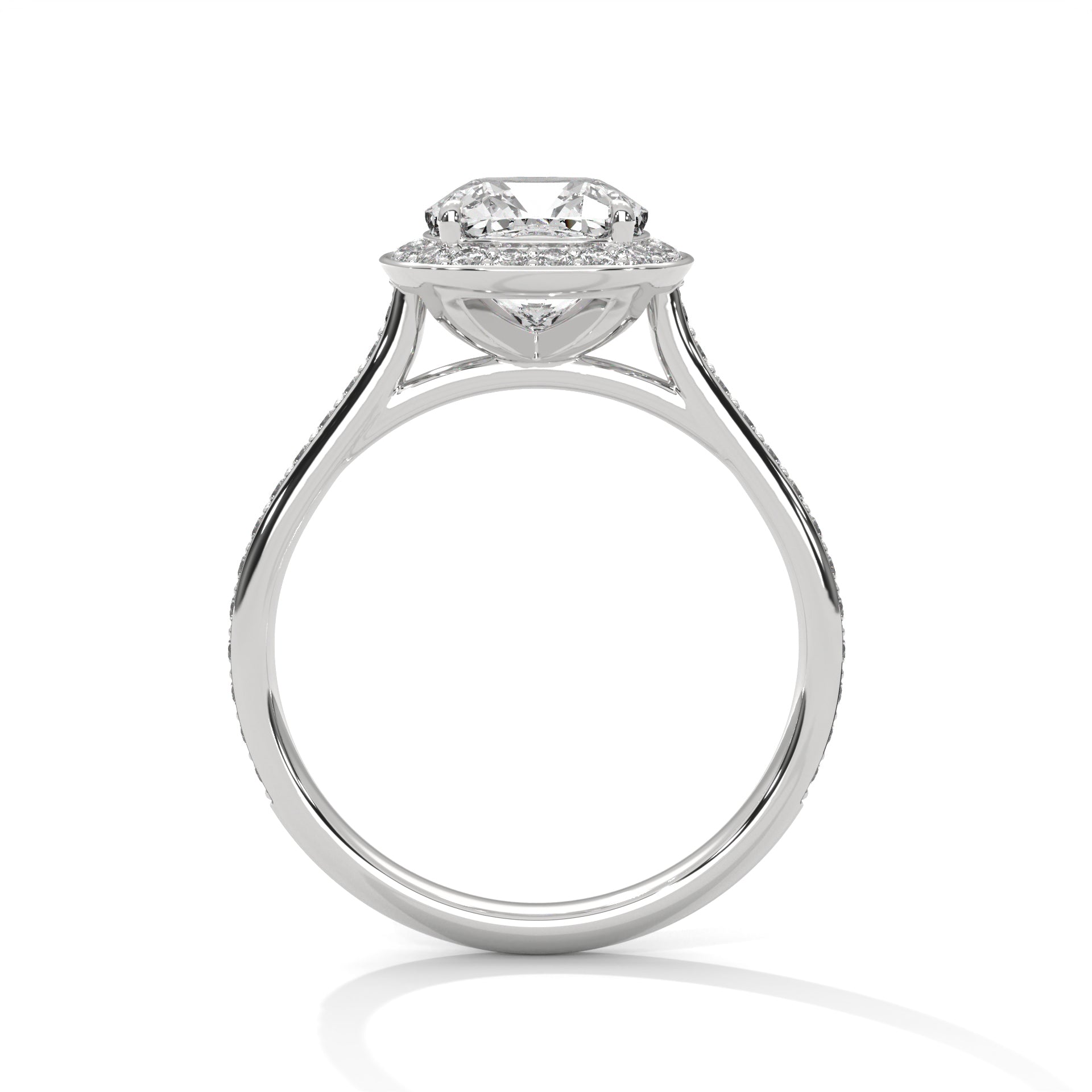 Cushion Cut Halo Pave Engagement & Anniversary Ring