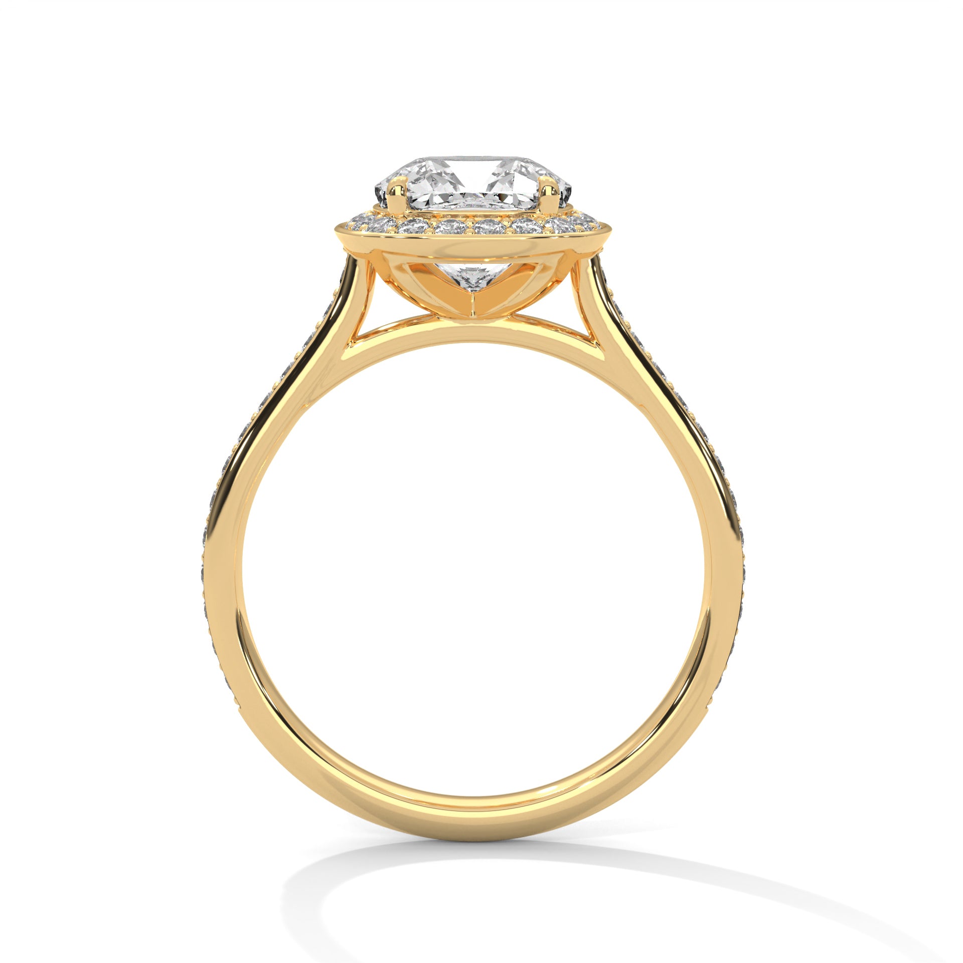 Cushion Cut Halo Pave Engagement & Anniversary Ring