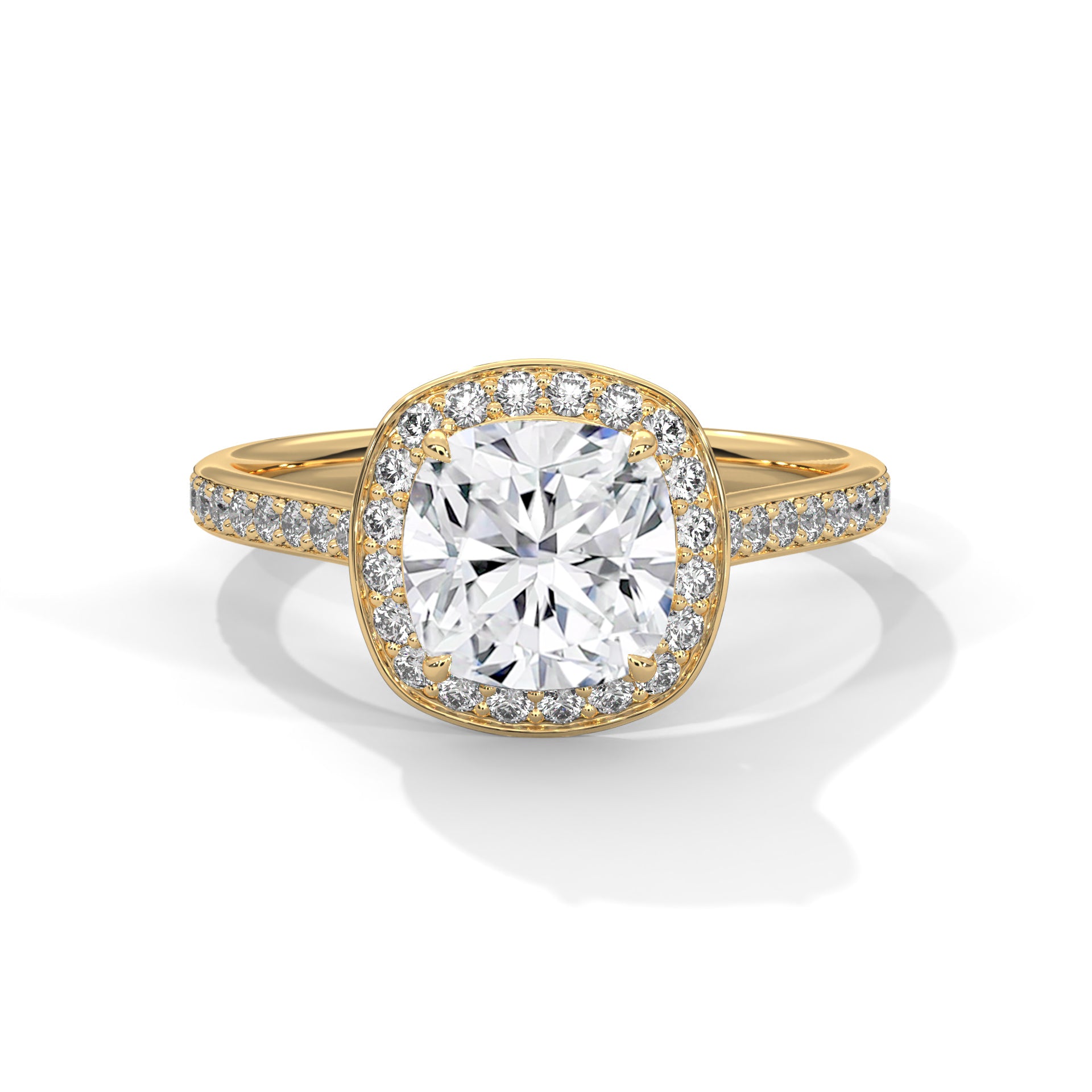 Cushion Cut Halo Pave Engagement & Anniversary Ring
