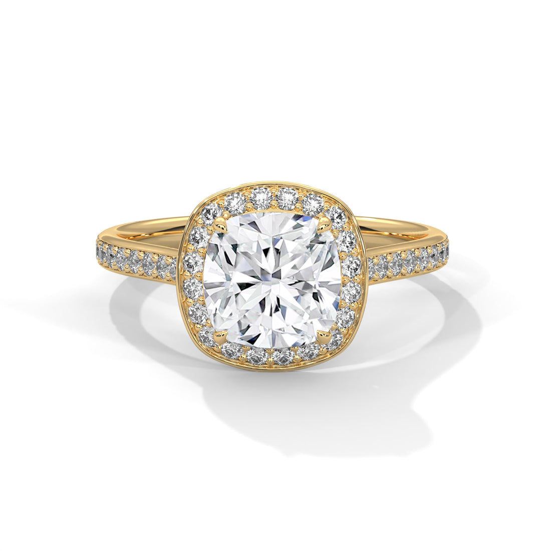 Cushion Cut Halo Pave Engagement & Anniversary Ring