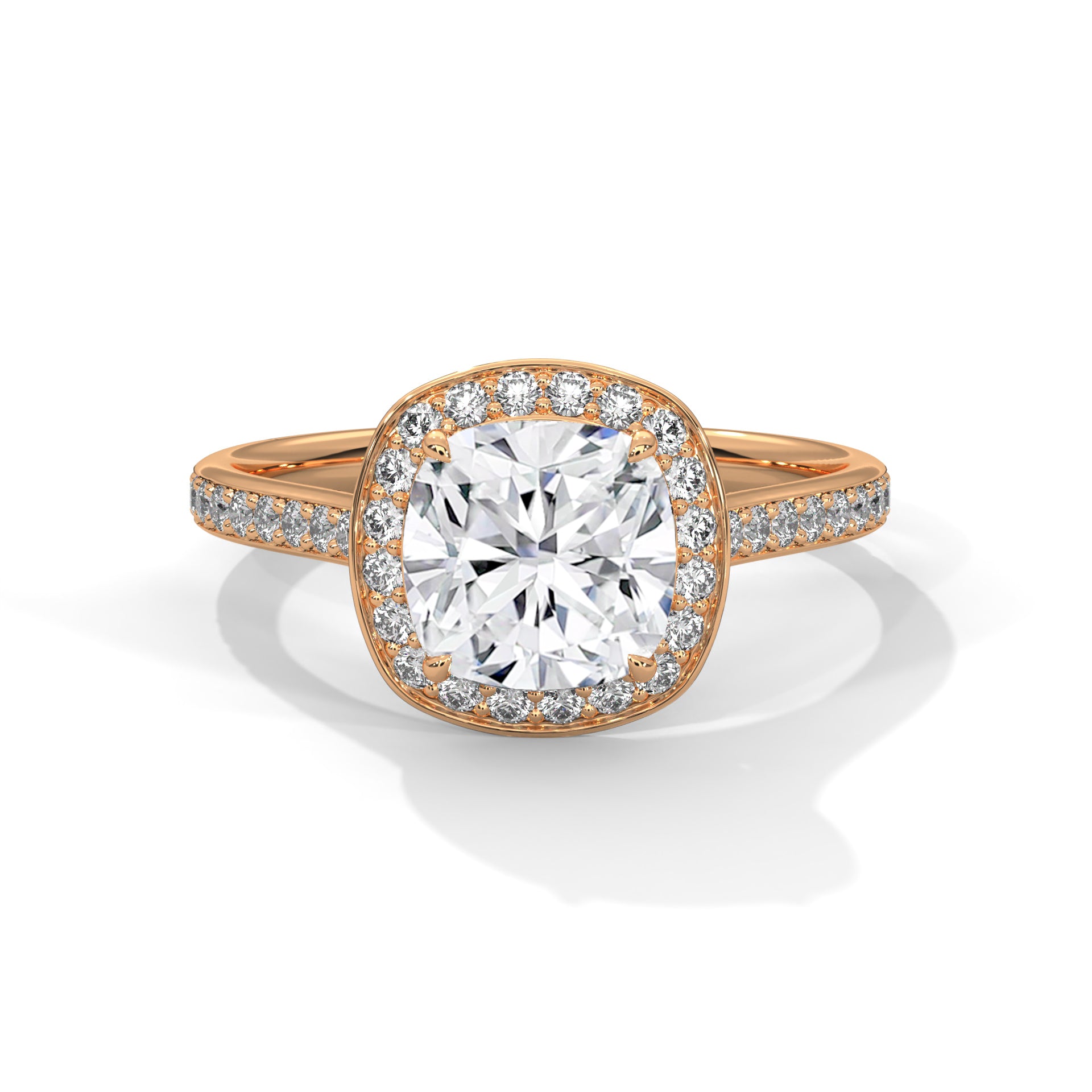 Cushion Cut Halo Pave Engagement & Anniversary Ring