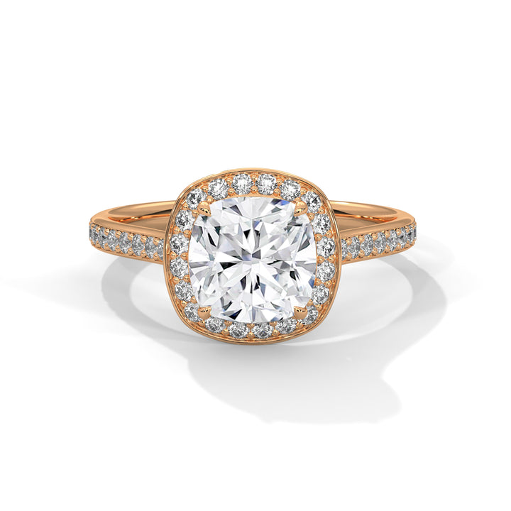 Cushion Cut Halo Pave Engagement & Anniversary Ring