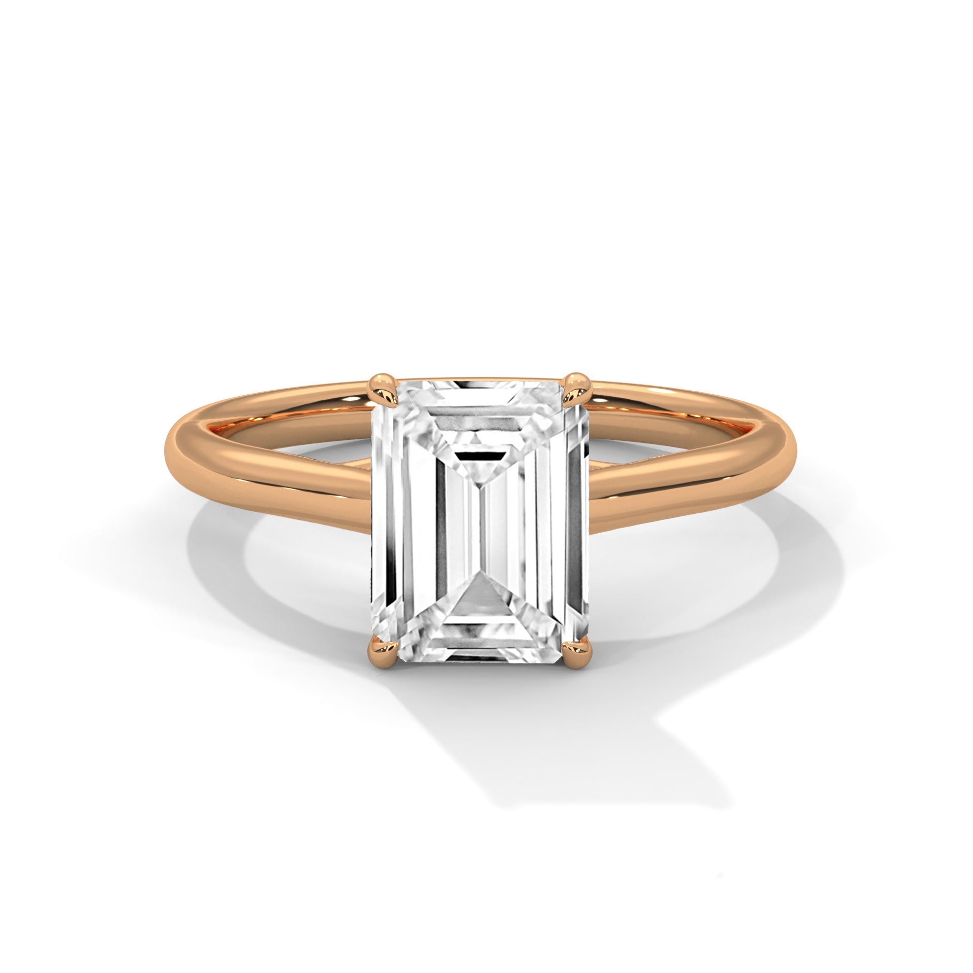 Emerald Cut Solitaire Engagement & Anniversary Ring