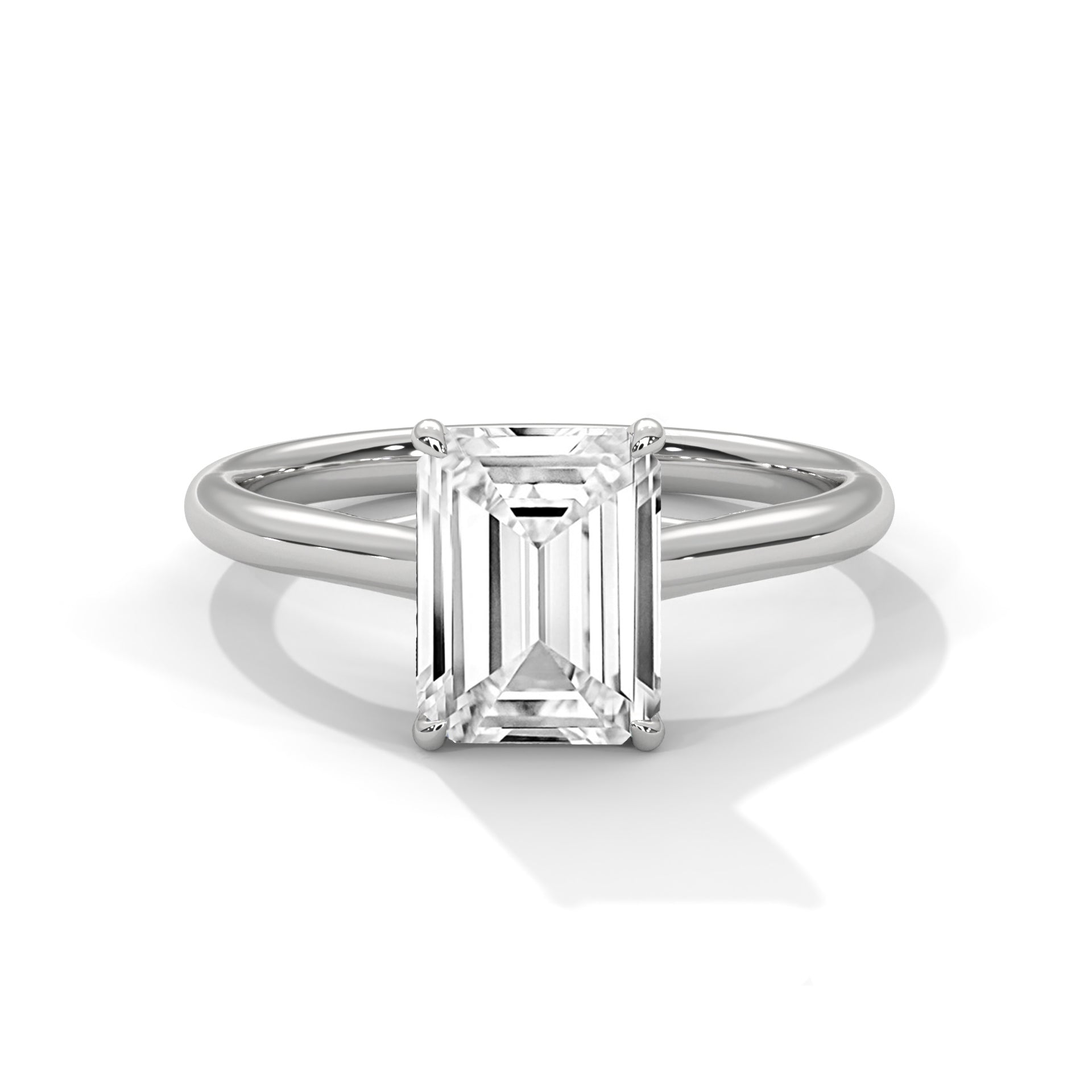 Emerald Cut Solitaire Engagement & Anniversary Ring