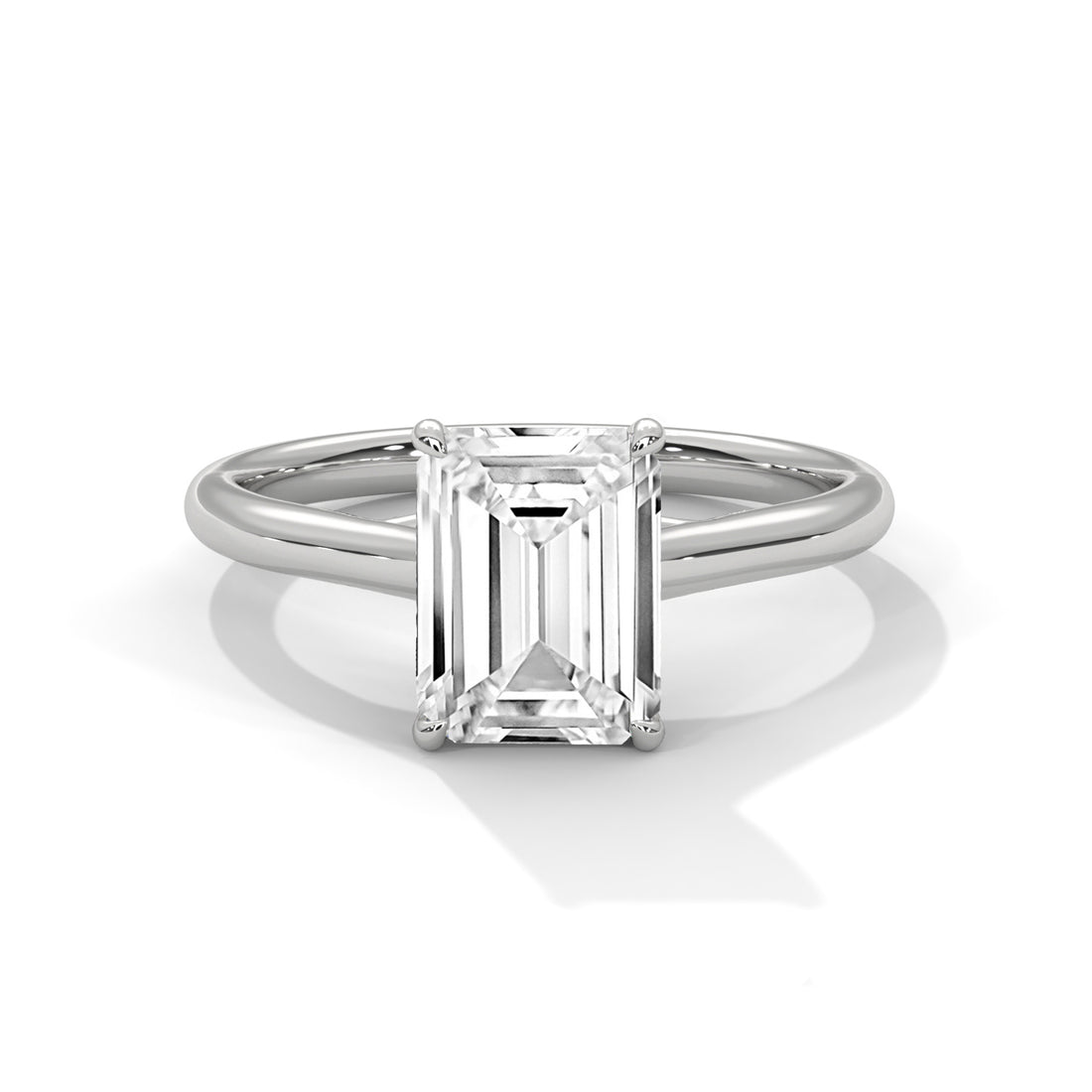 Emerald Cut Solitaire Engagement & Anniversary Ring