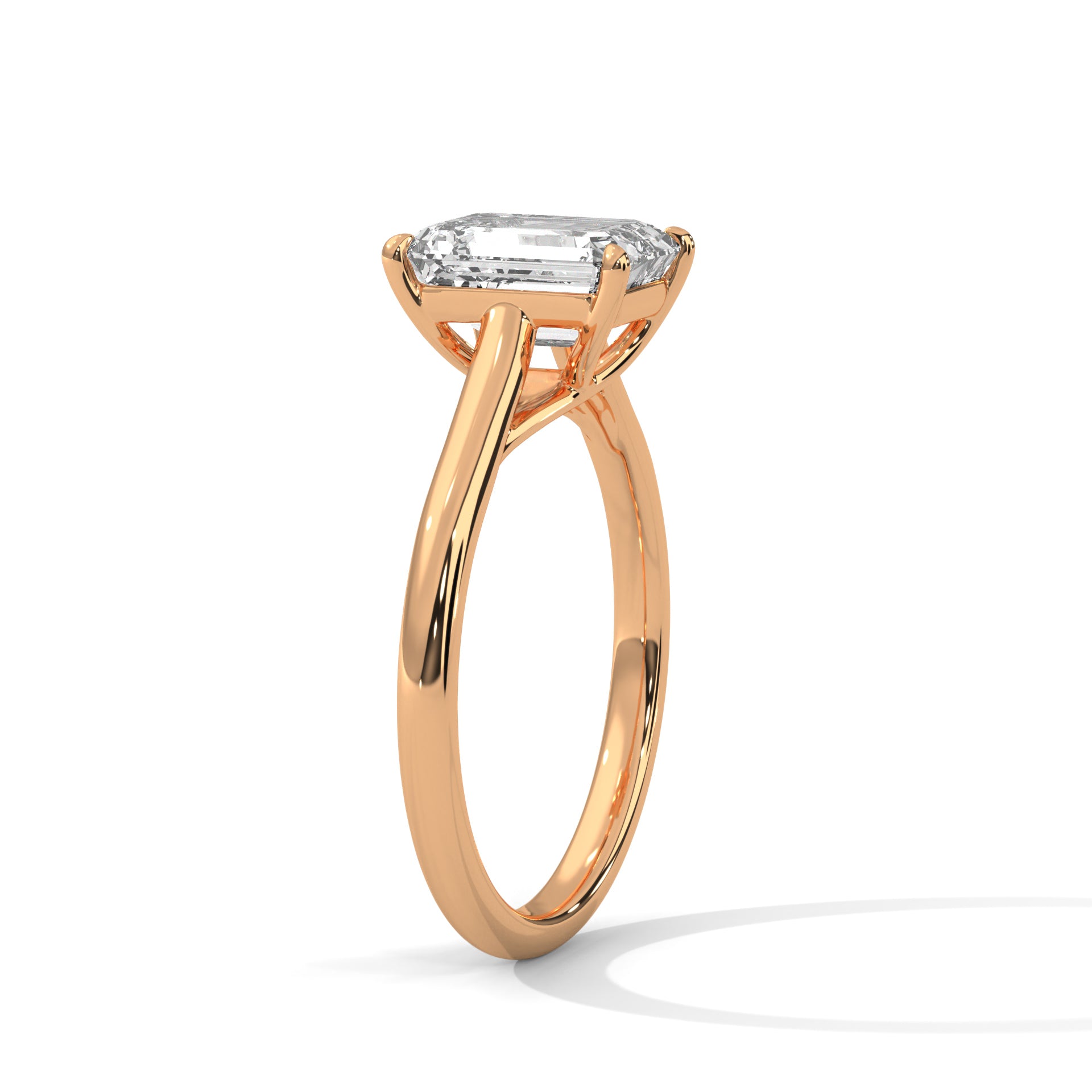 Emerald Cut Solitaire Engagement & Anniversary Ring