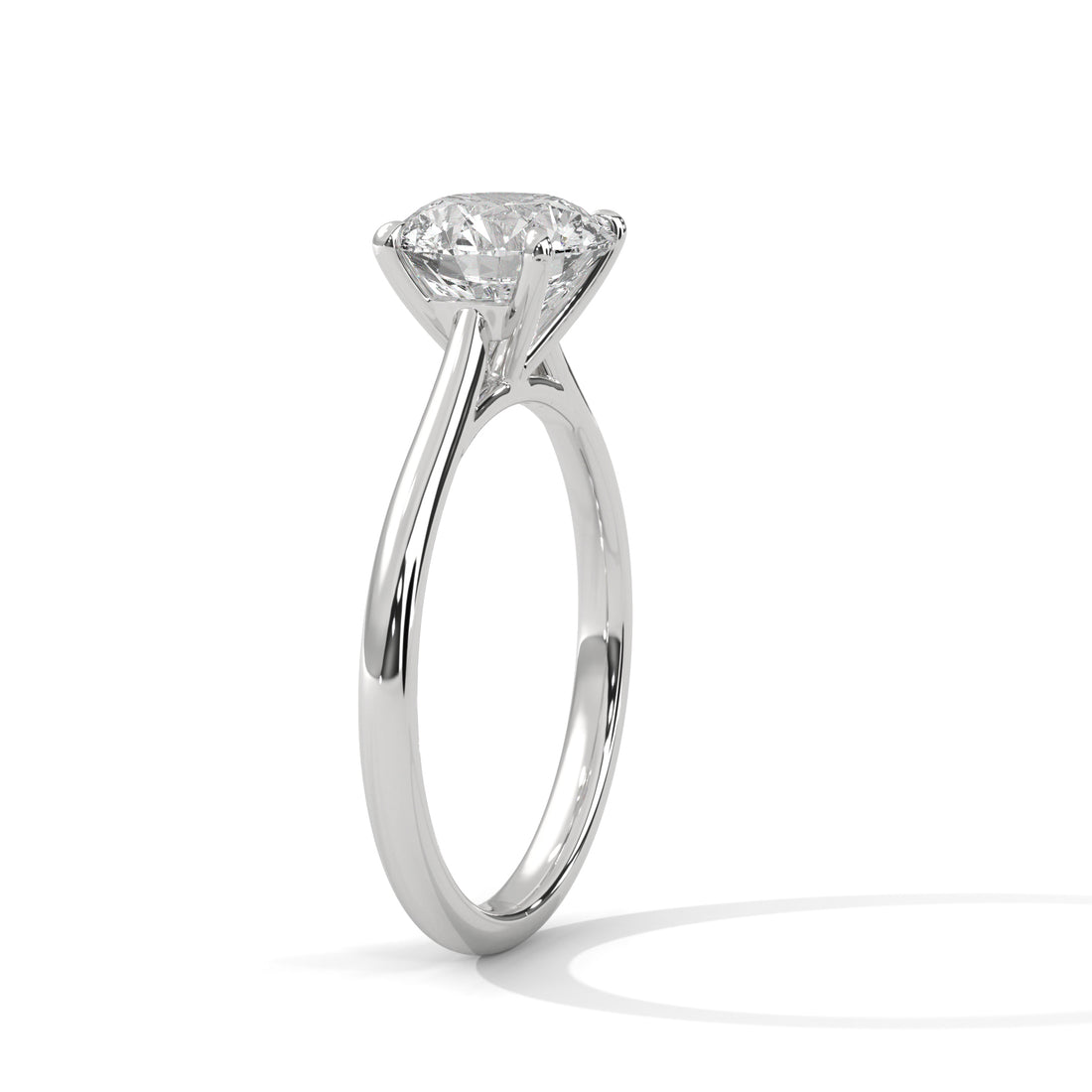 Rose Gold Round Cut Solitaire Cathedral Engagement & Anniversary Ring