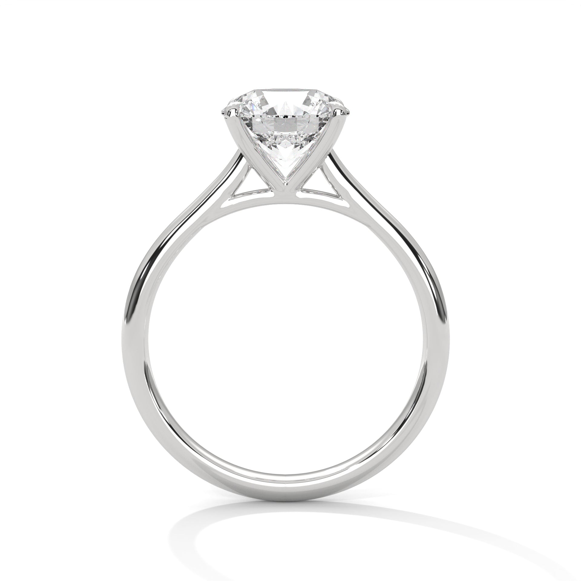 Rose Gold Round Cut Solitaire Cathedral Engagement & Anniversary Ring