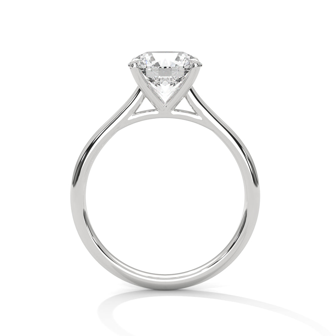 Rose Gold Round Cut Solitaire Cathedral Engagement & Anniversary Ring