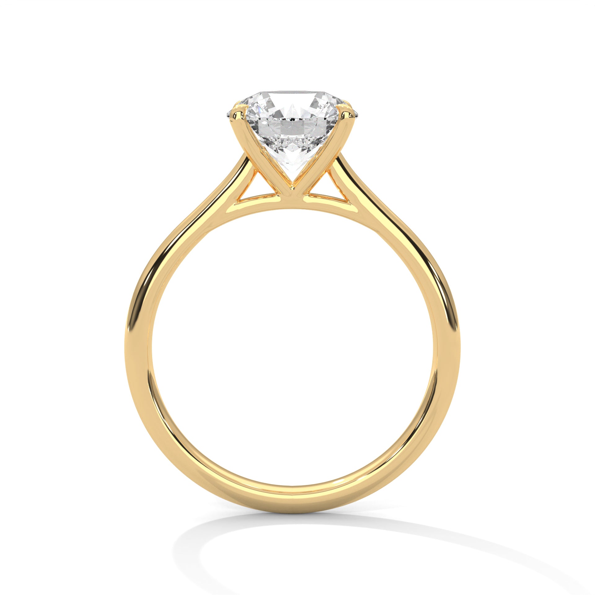 Rose Gold Round Cut Solitaire Cathedral Engagement & Anniversary Ring