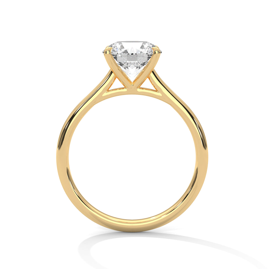 Rose Gold Round Cut Solitaire Cathedral Engagement & Anniversary Ring