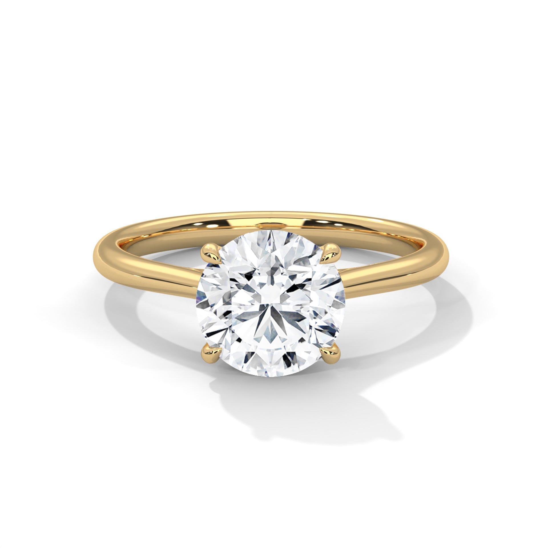 Rose Gold Round Cut Solitaire Cathedral Engagement & Anniversary Ring