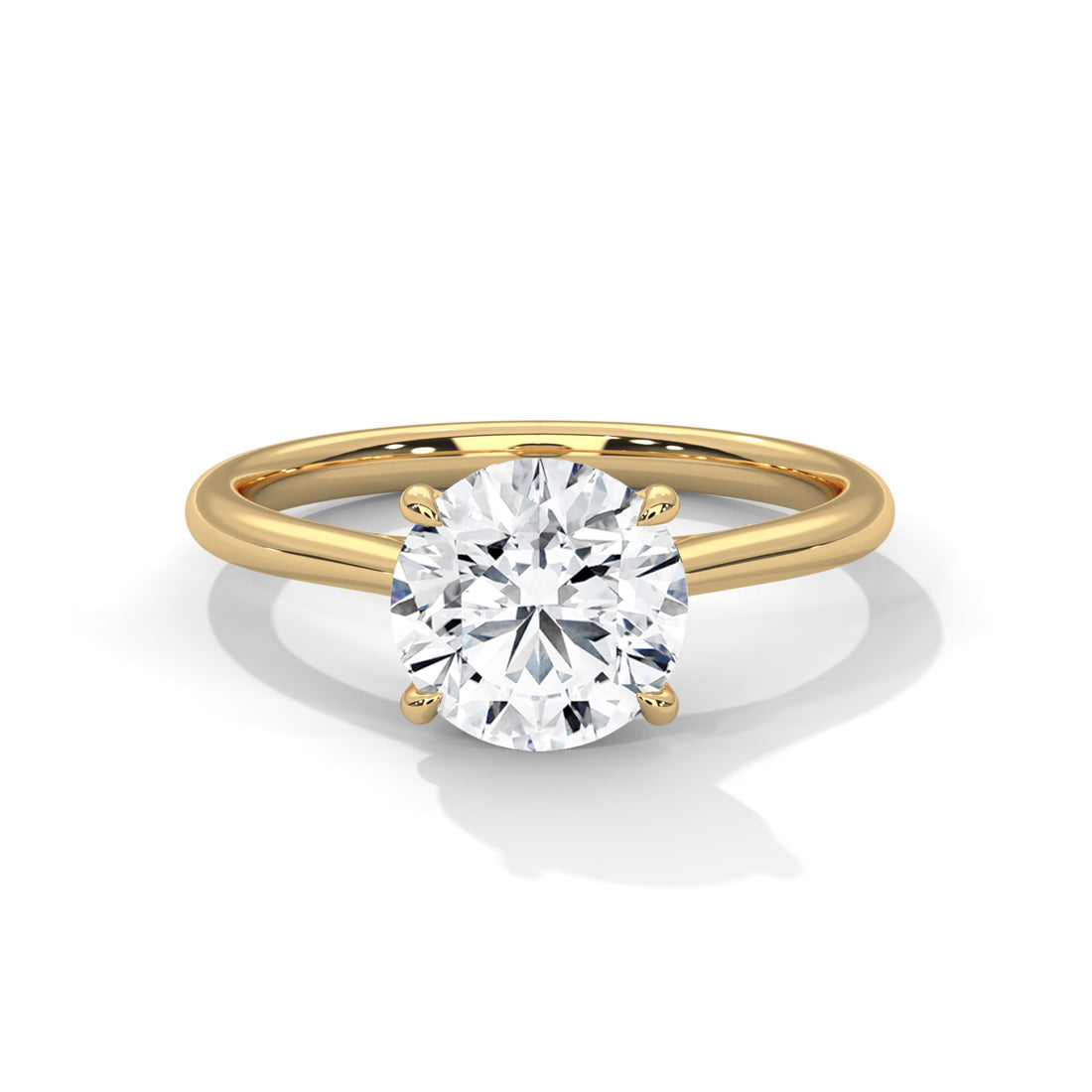 Rose Gold Round Cut Solitaire Cathedral Engagement & Anniversary Ring