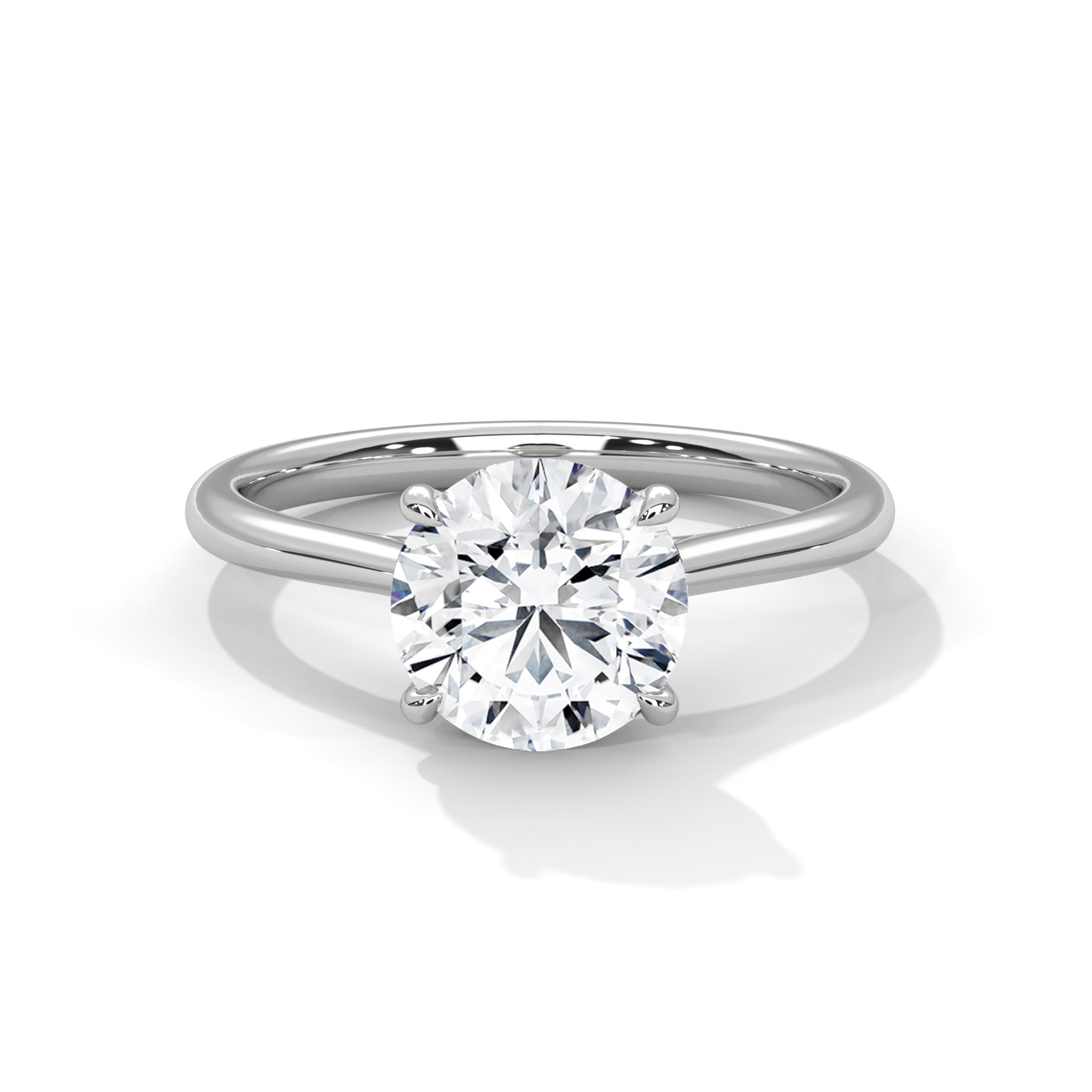 Rose Gold Round Cut Solitaire Cathedral Engagement & Anniversary Ring