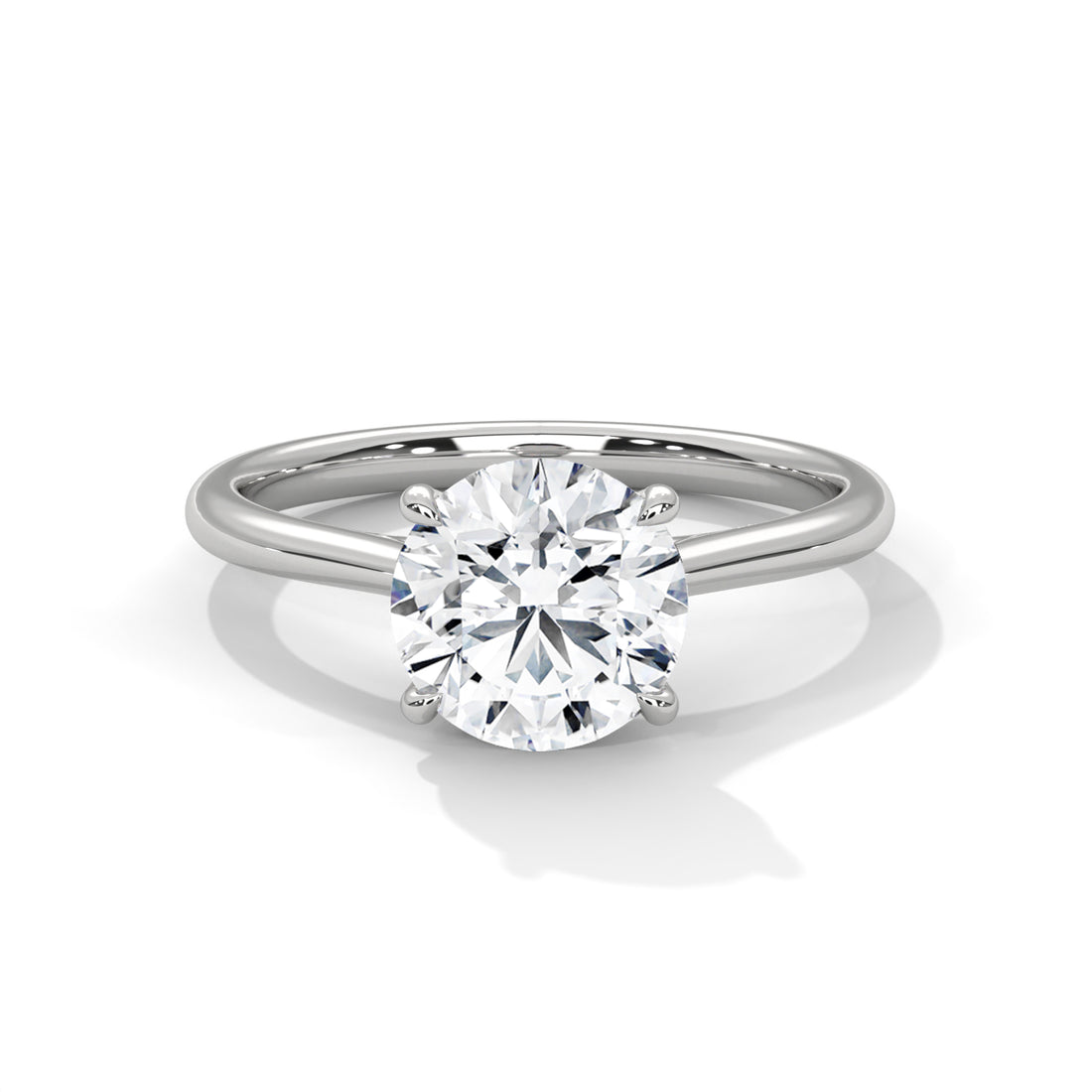 Rose Gold Round Cut Solitaire Cathedral Engagement & Anniversary Ring