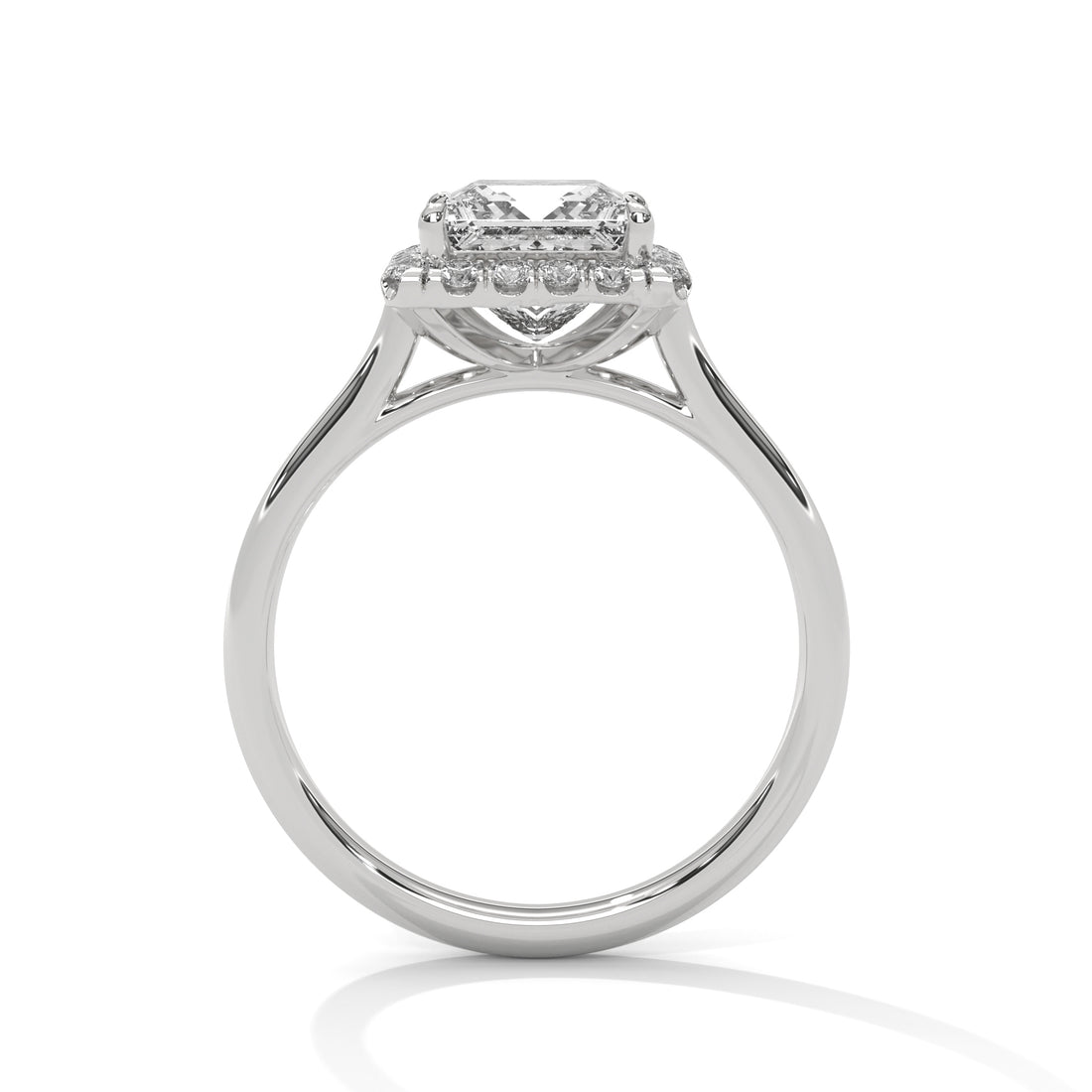 Rose Gold Princess Cut Halo Solitaire Engagement & Anniversary Ring