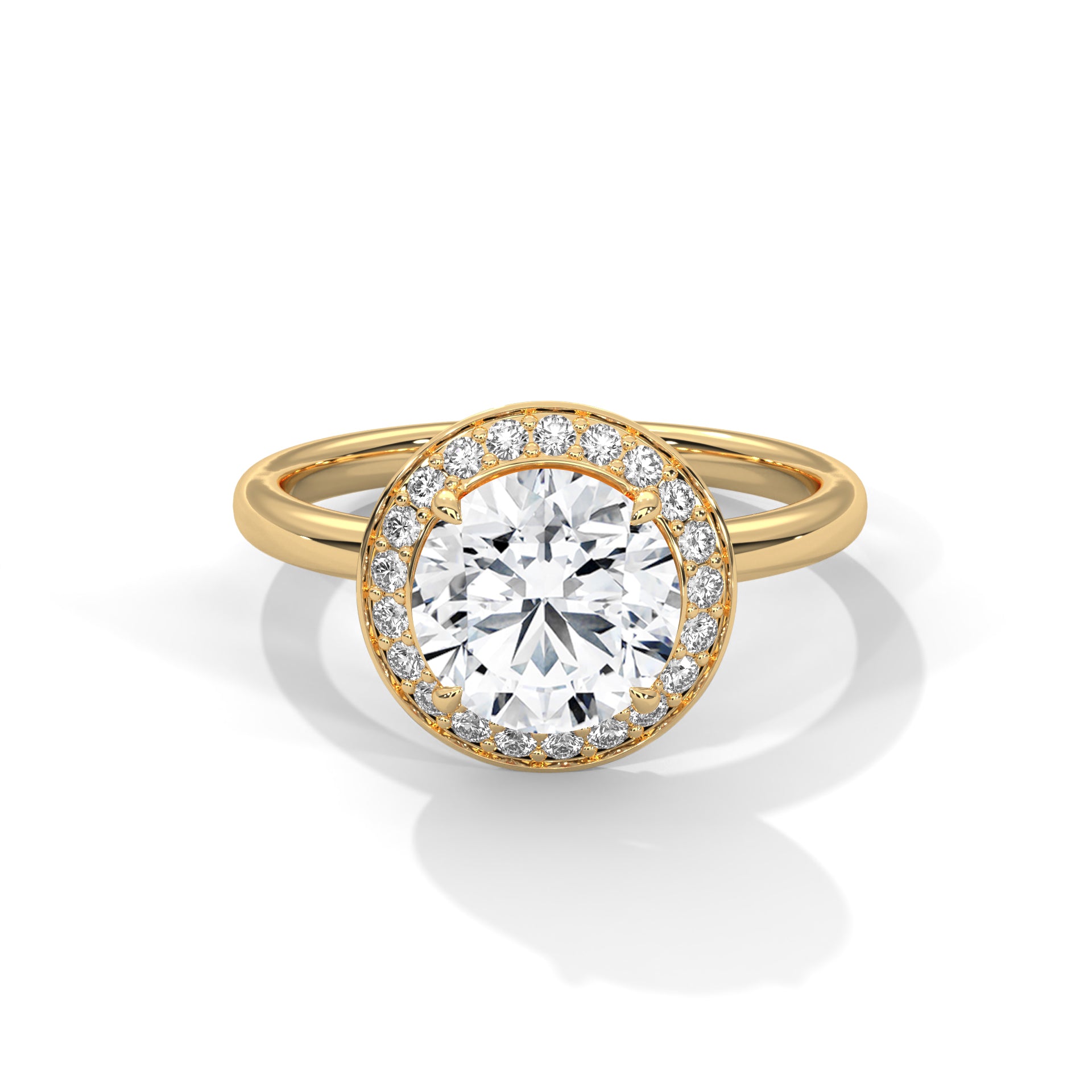Rose Gold Oval Cut Halo Solitaire Engagement & Anniversary Ring