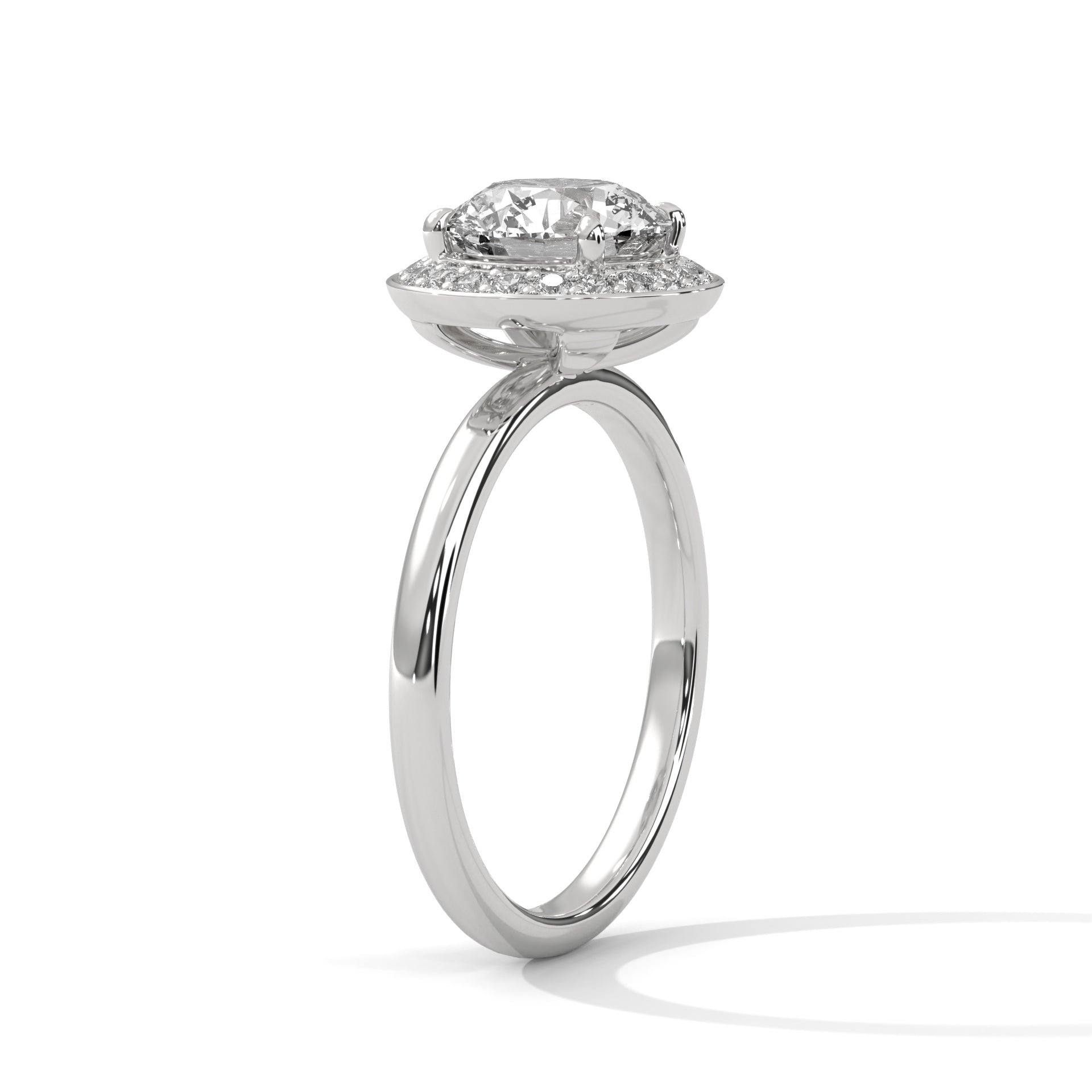 Rose Gold Oval Cut Halo Solitaire Engagement & Anniversary Ring