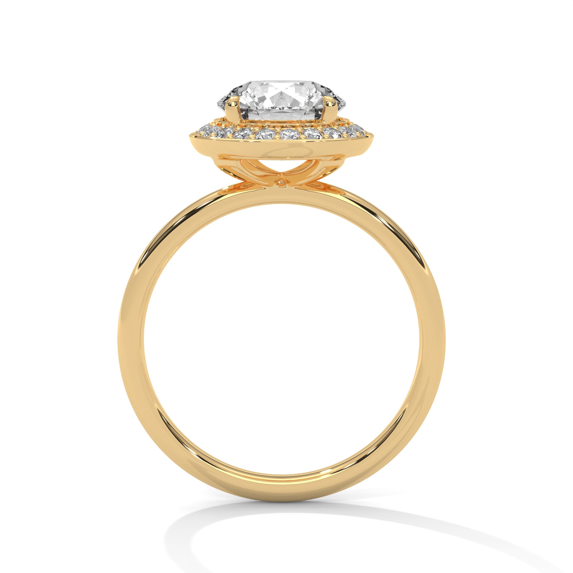 Rose Gold Oval Cut Halo Solitaire Engagement & Anniversary Ring