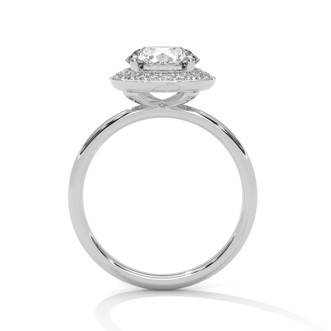 Rose Gold Oval Cut Halo Solitaire Engagement & Anniversary Ring