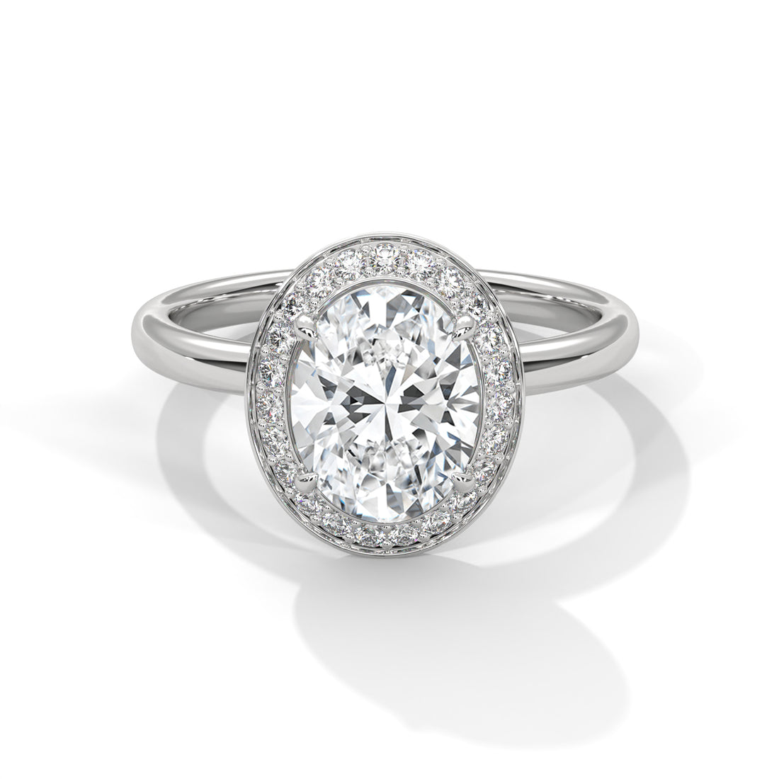 Rose Gold Oval Cut Pavé Halo Solitaire Engagement & Anniversary Ring